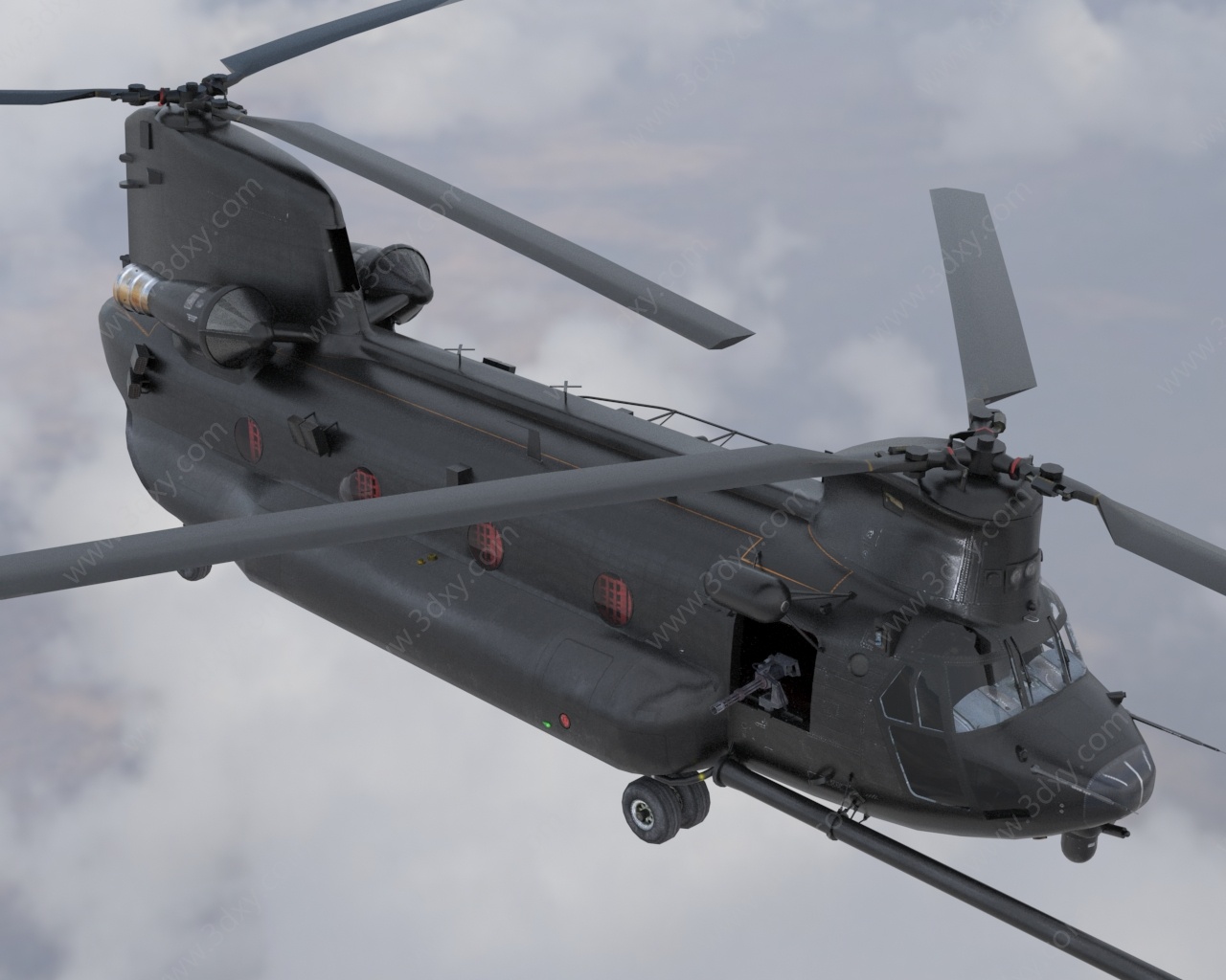支奴干特种作战直升机3D模型