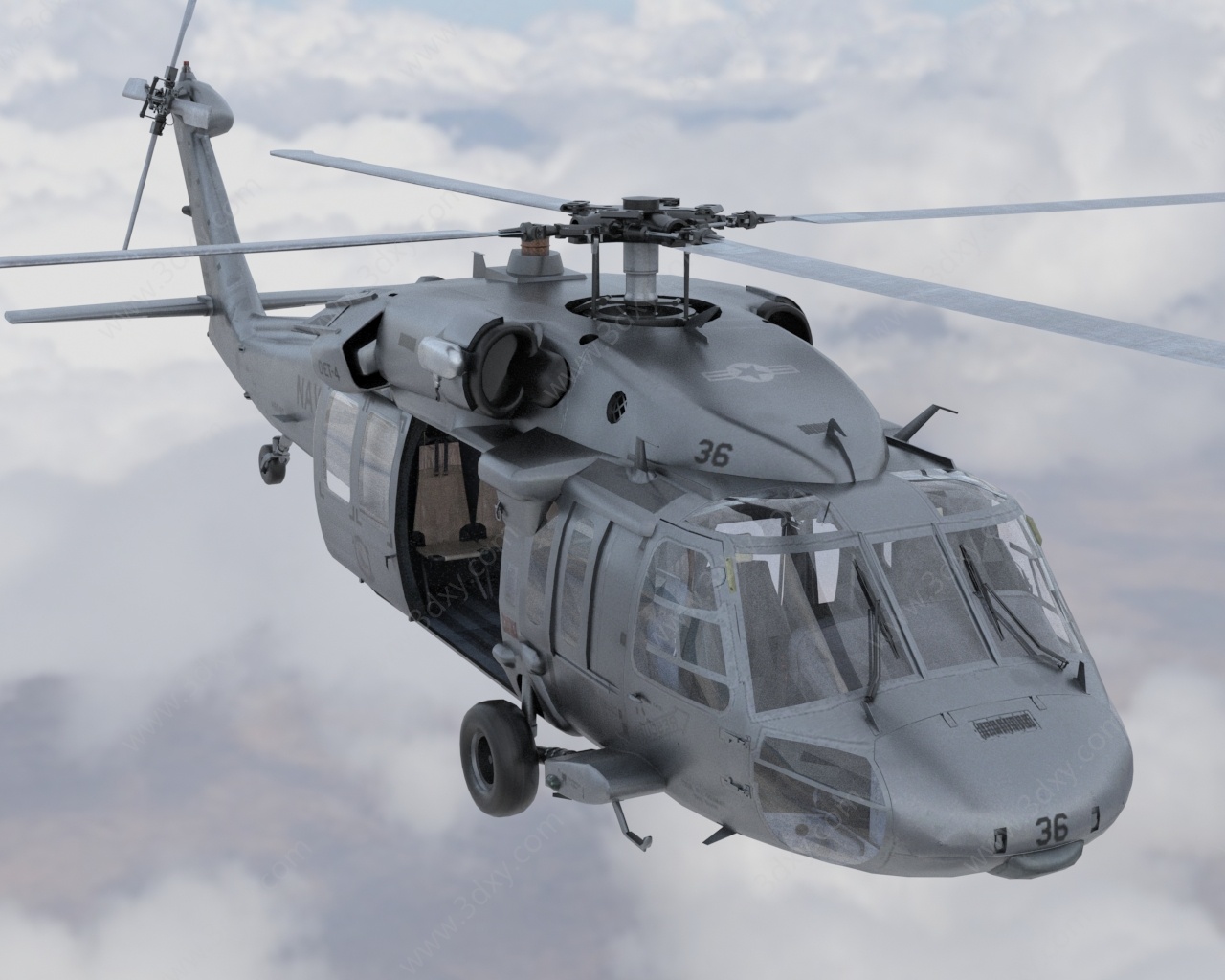 海鹰直升机低配版3D模型