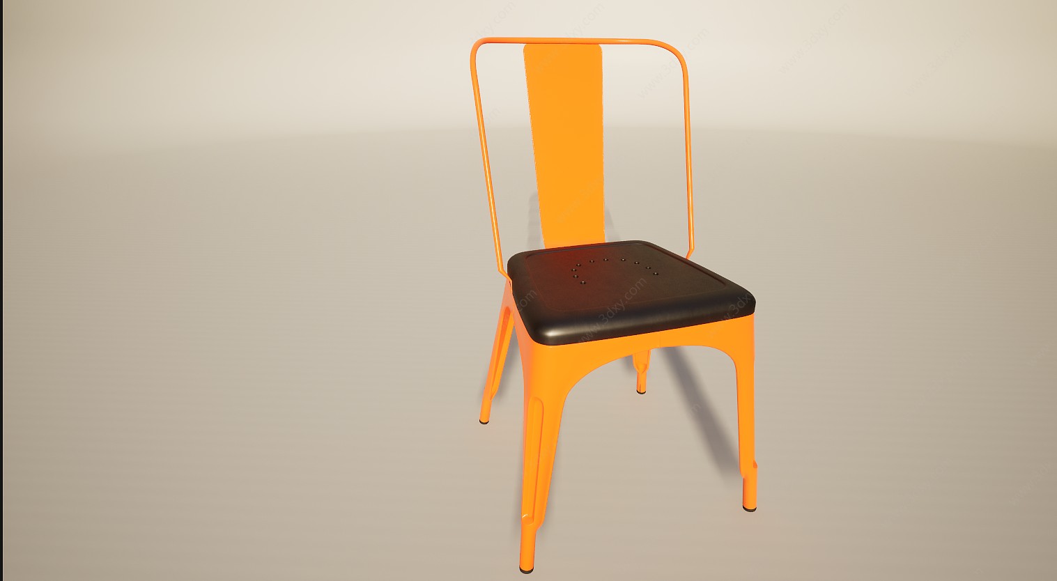 橙色铁艺餐椅3D模型