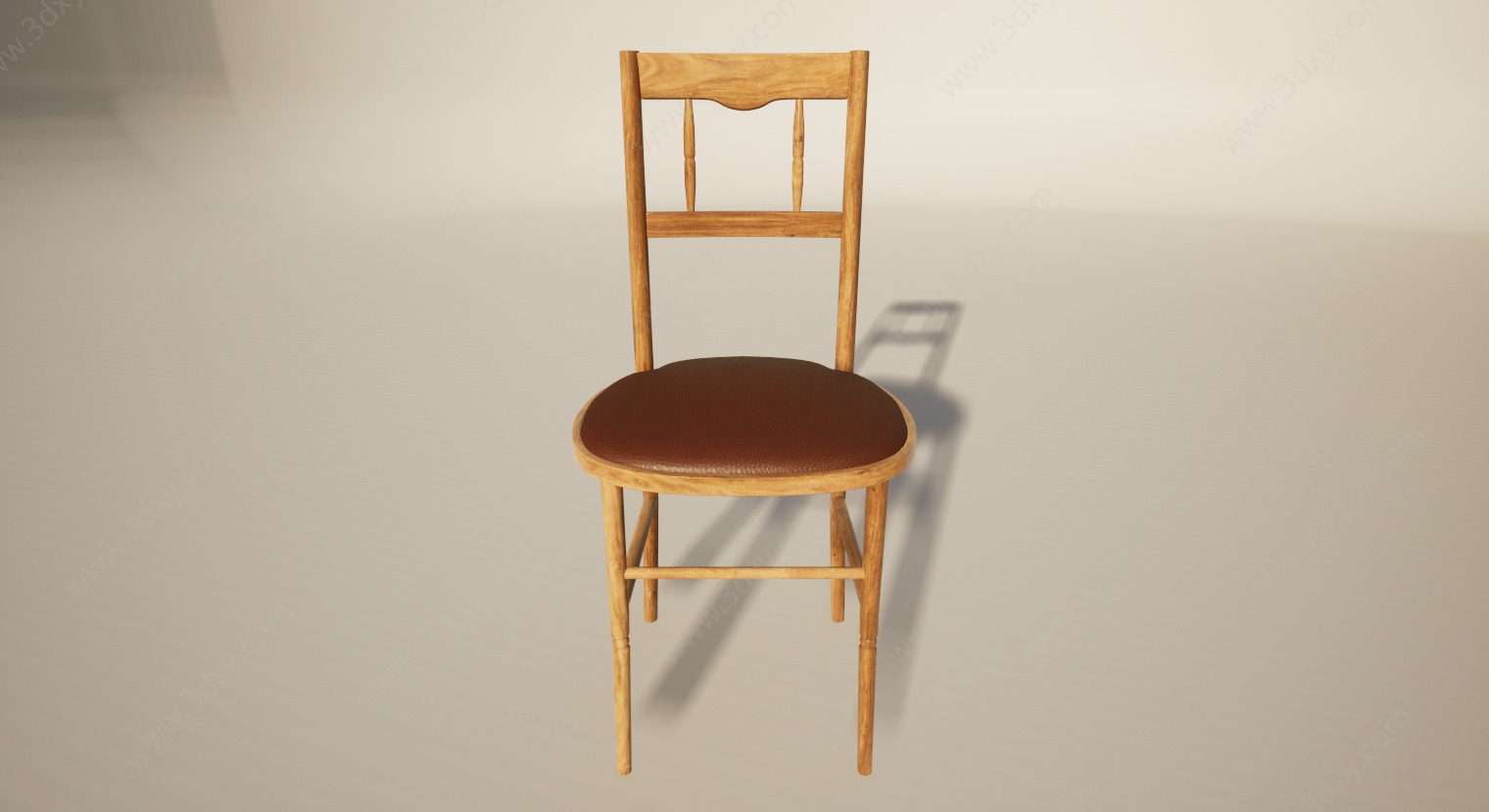 实木休闲餐椅3D模型