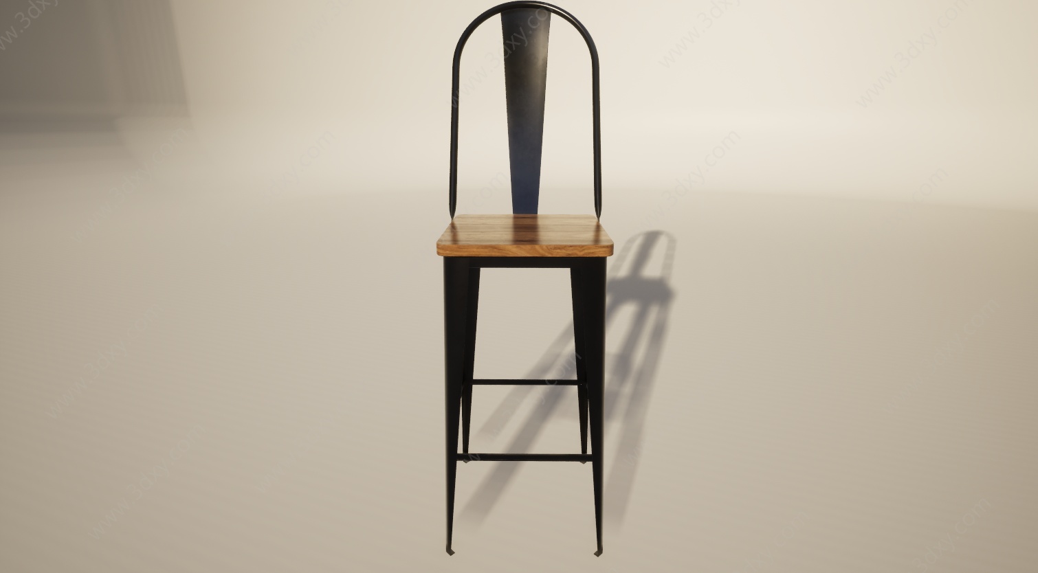 铁艺工业风吧台餐椅3D模型