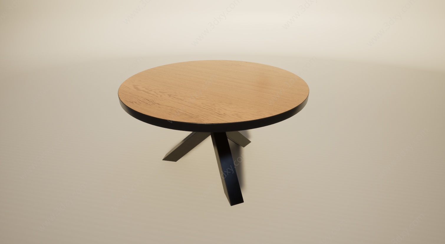 简易铁艺圆桌餐桌3D模型
