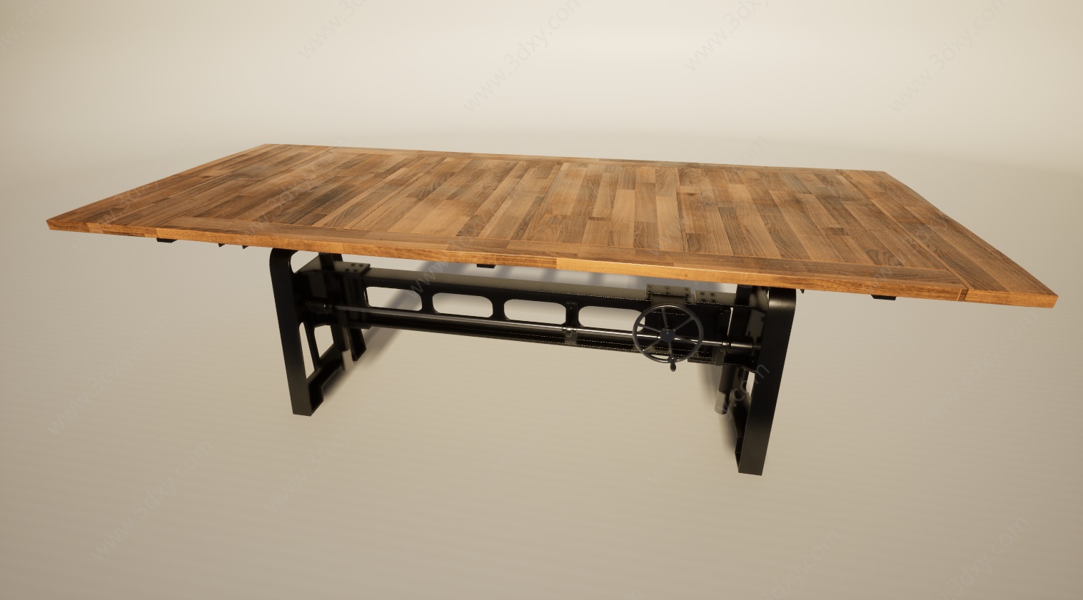 实木铁艺长桌餐桌办公桌3D模型