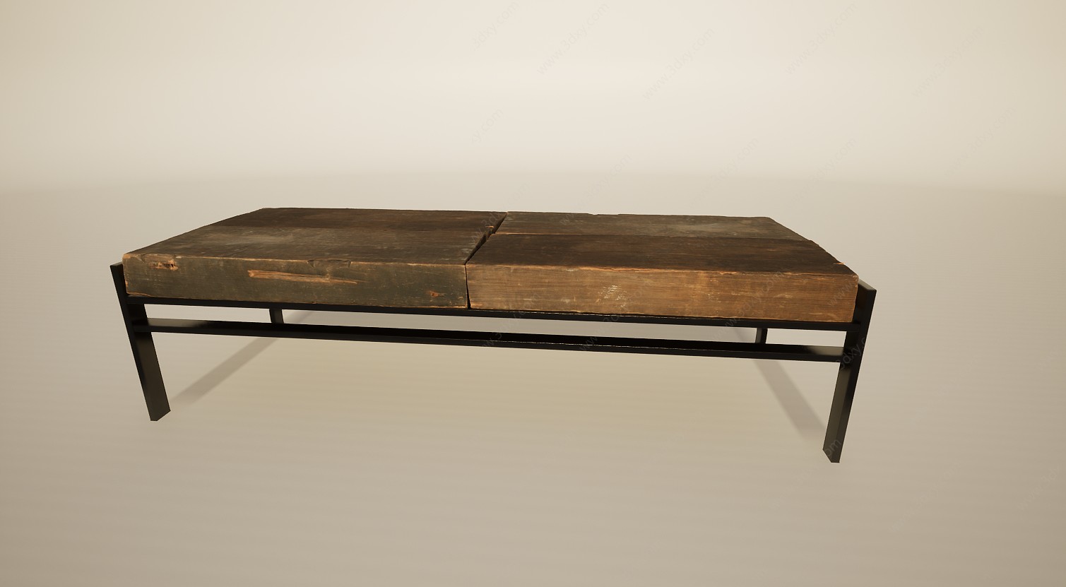 原木实木创意茶几桌3D模型