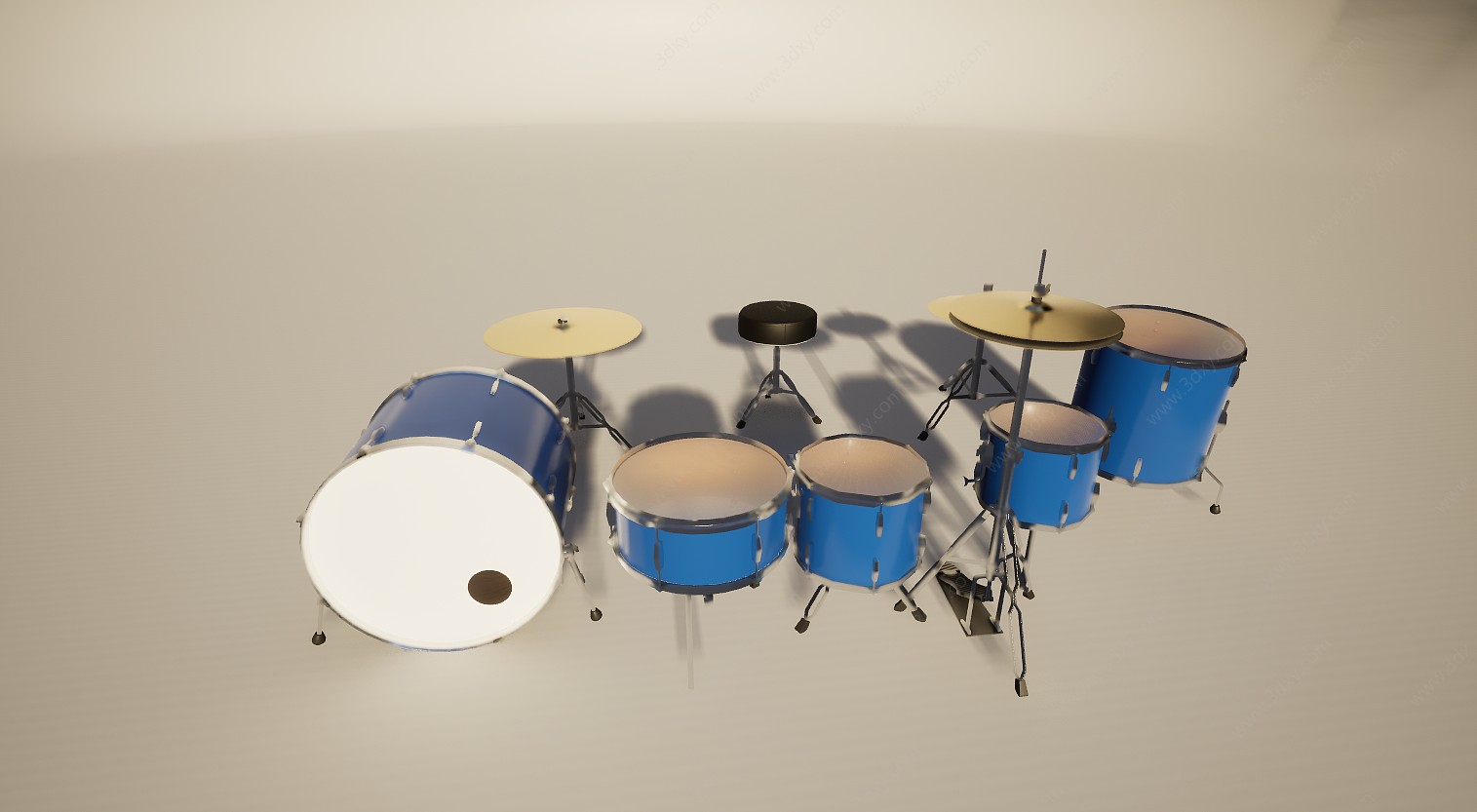 音乐设备乐器架子鼓3D模型