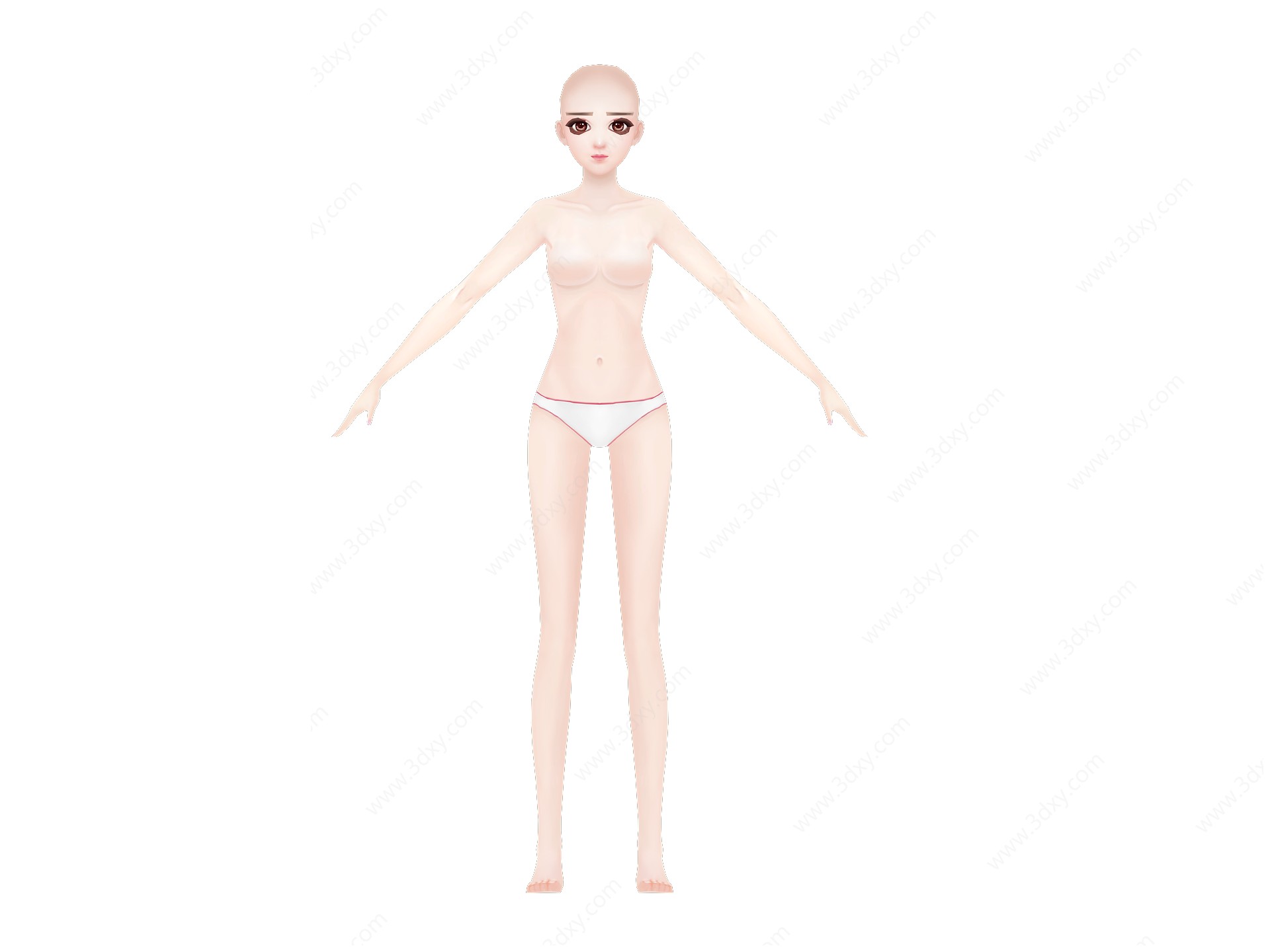 动漫游戏人物角色女裸模3D模型