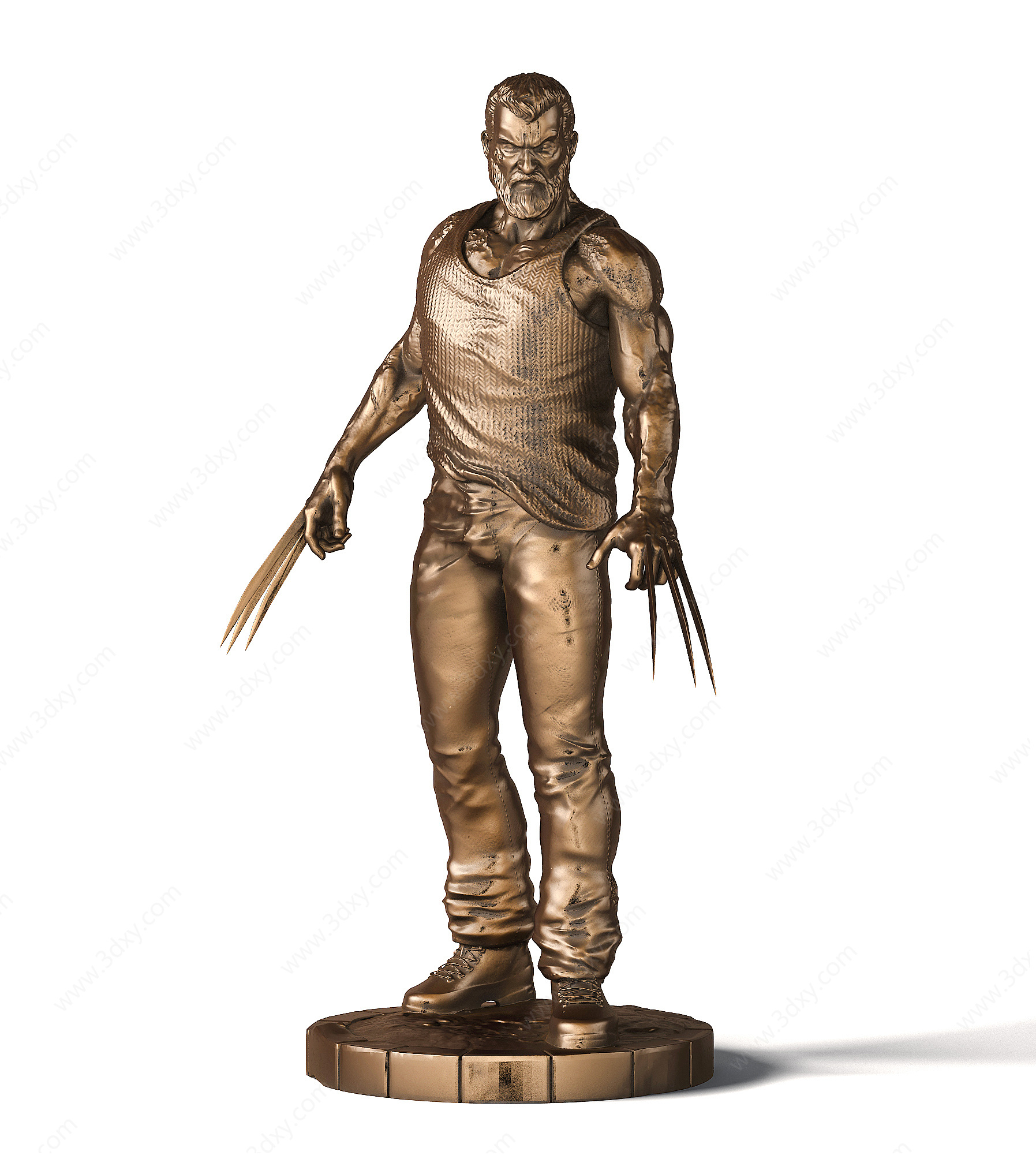 X战警金刚狼铜雕塑装饰3D模型