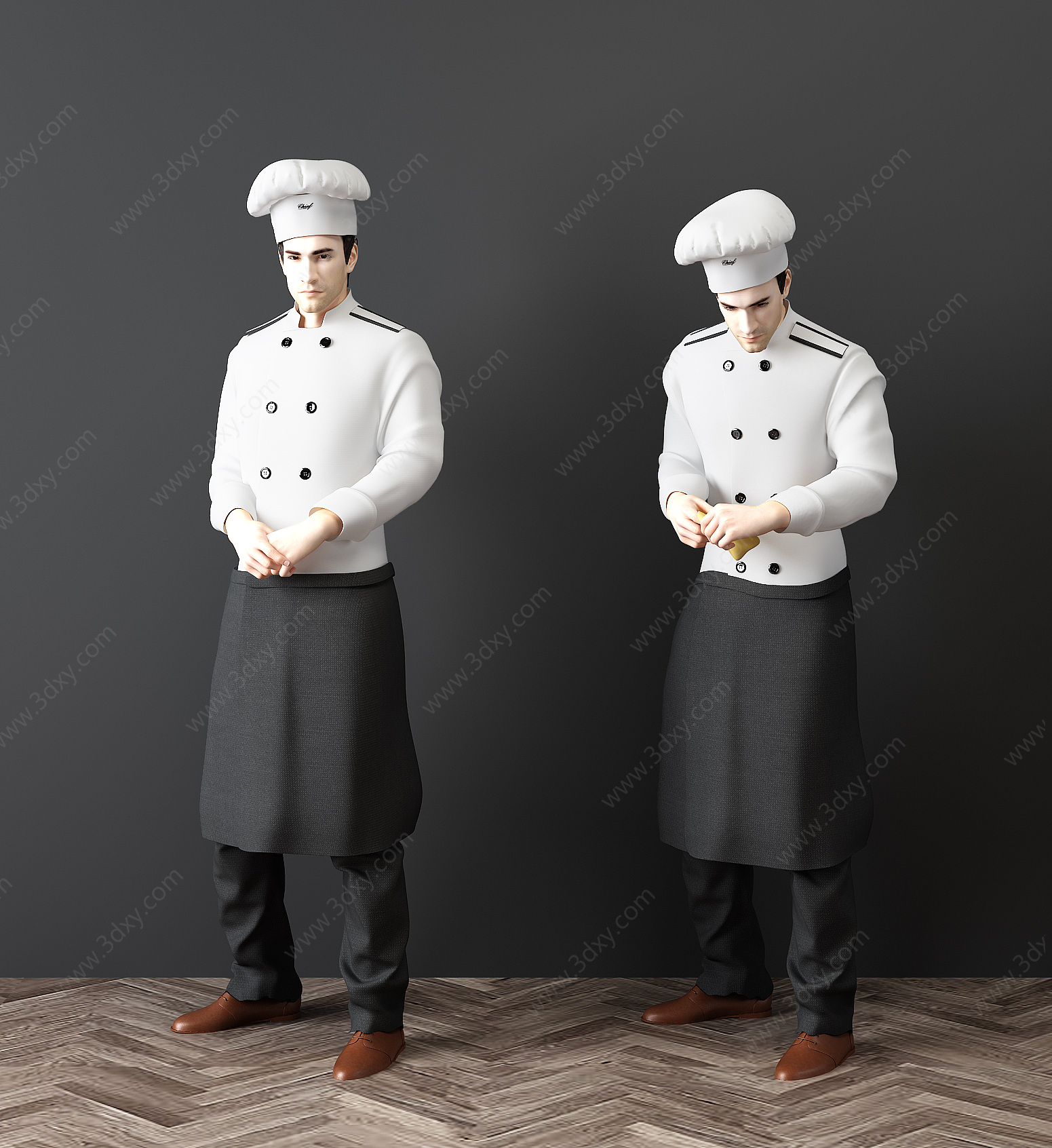 男人厨师人物3D模型