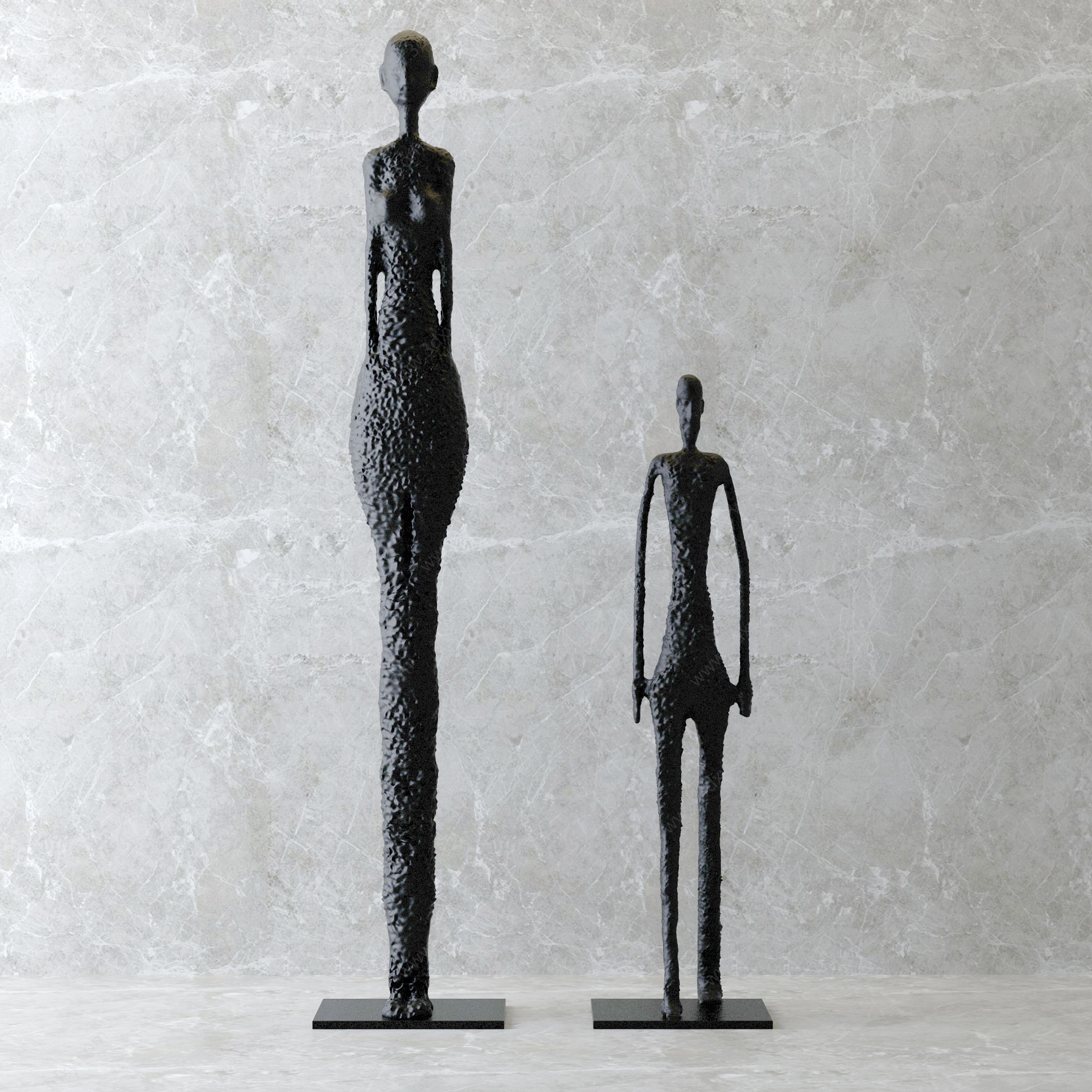 抽象人物雕塑3D模型