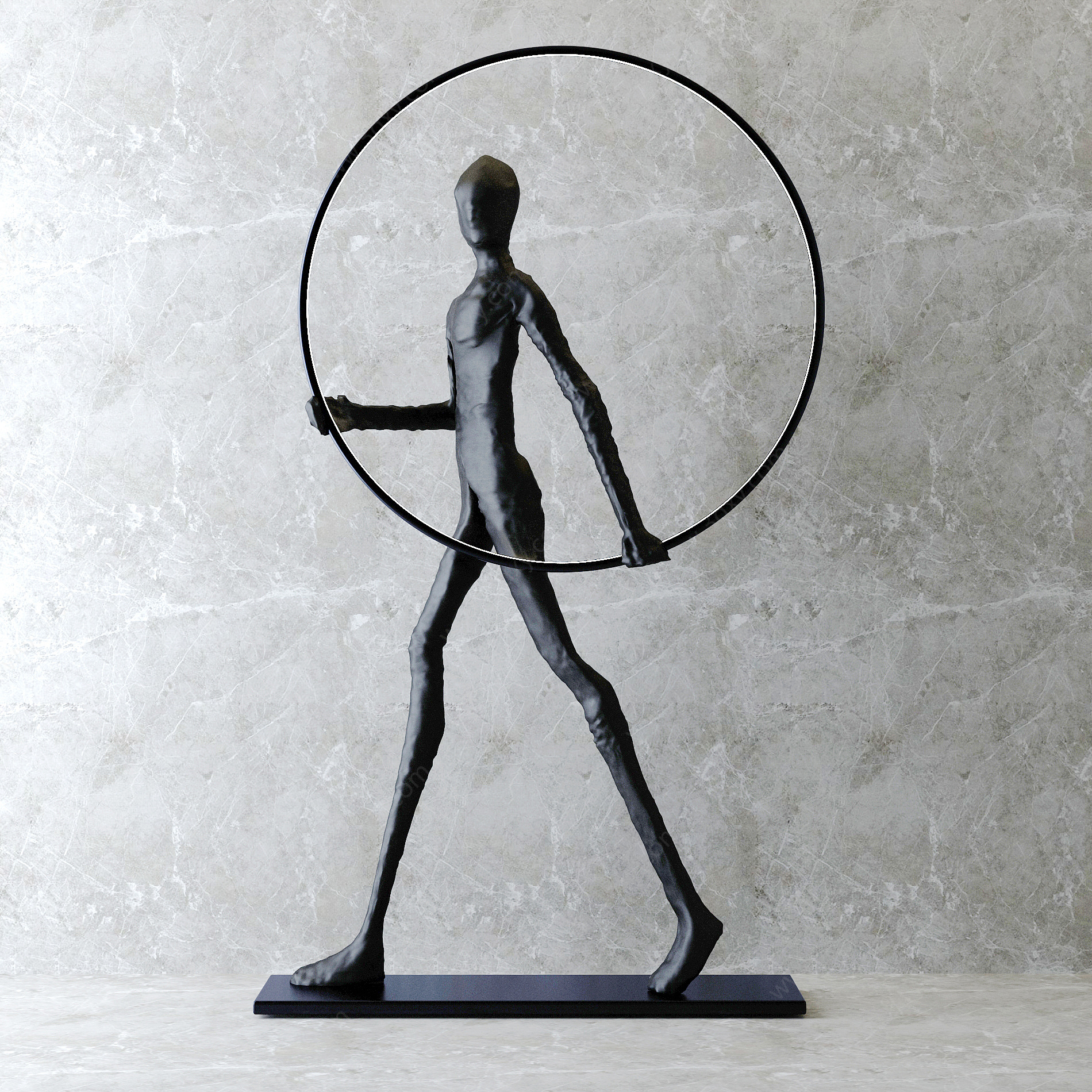 抽象人物雕塑3D模型
