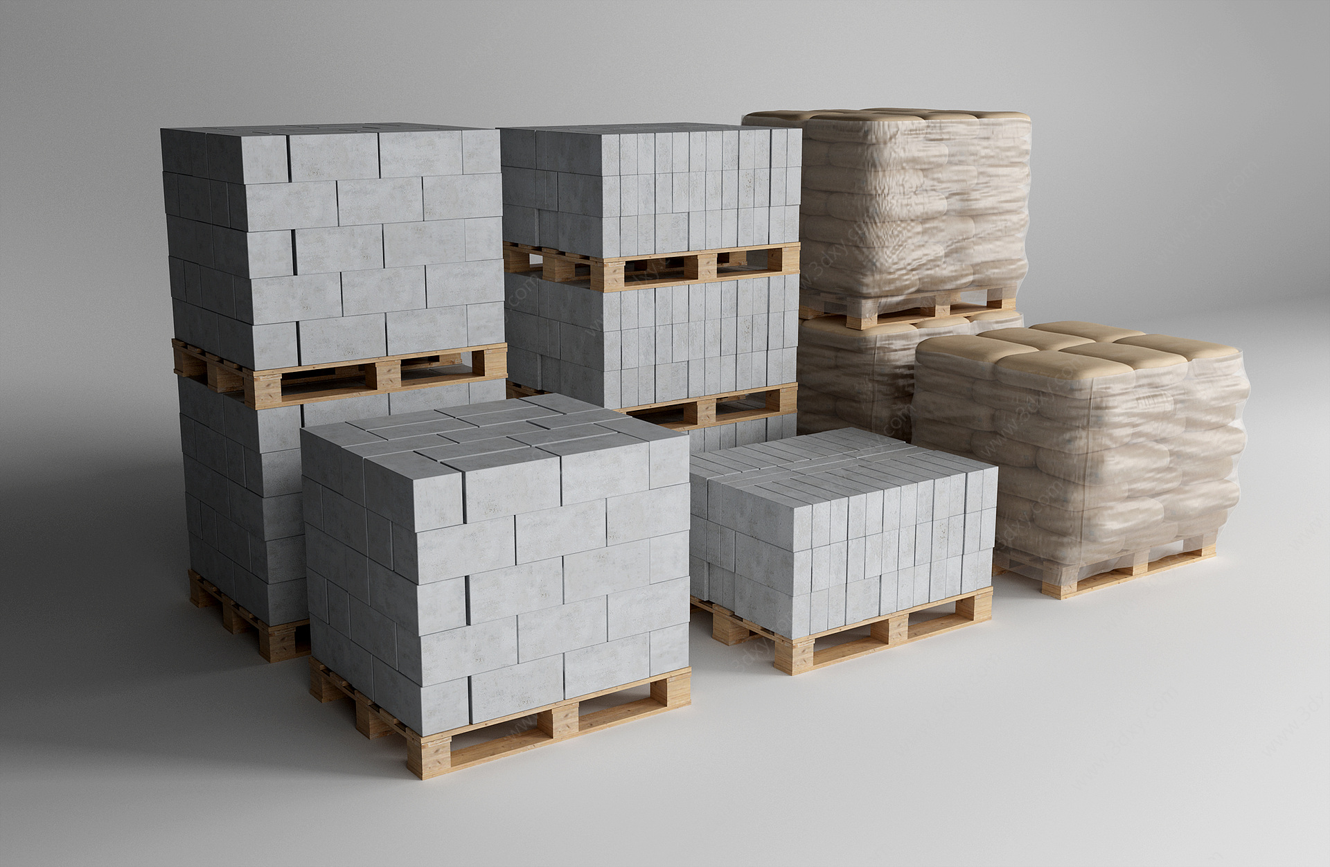 建筑材料水泥水泥砖3D模型