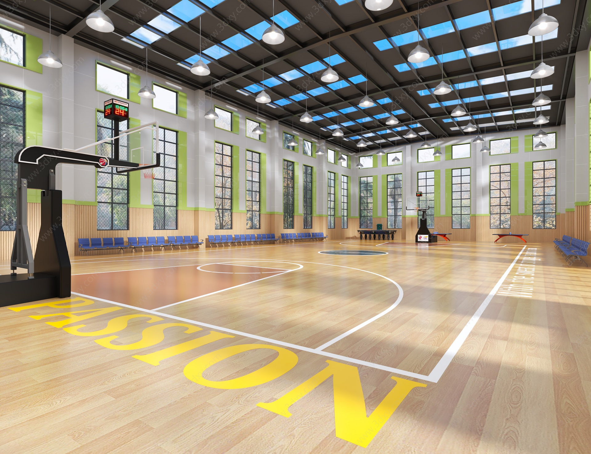 篮球场篮球馆3D模型