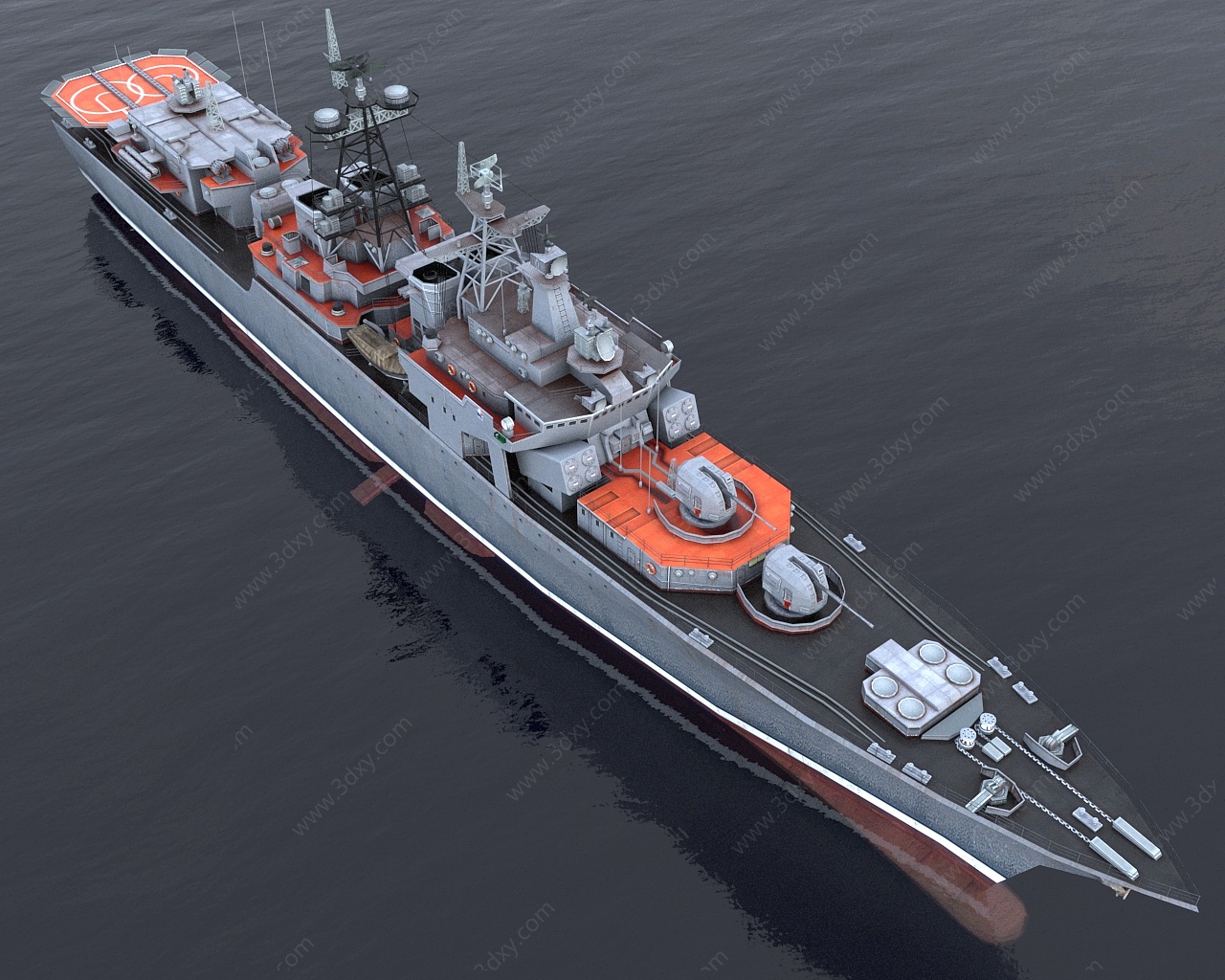 无畏级驱逐舰军舰船3D模型