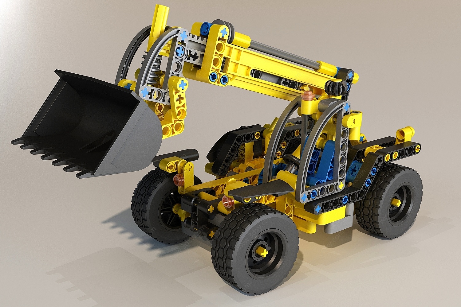 玩具工程车钩机3D模型