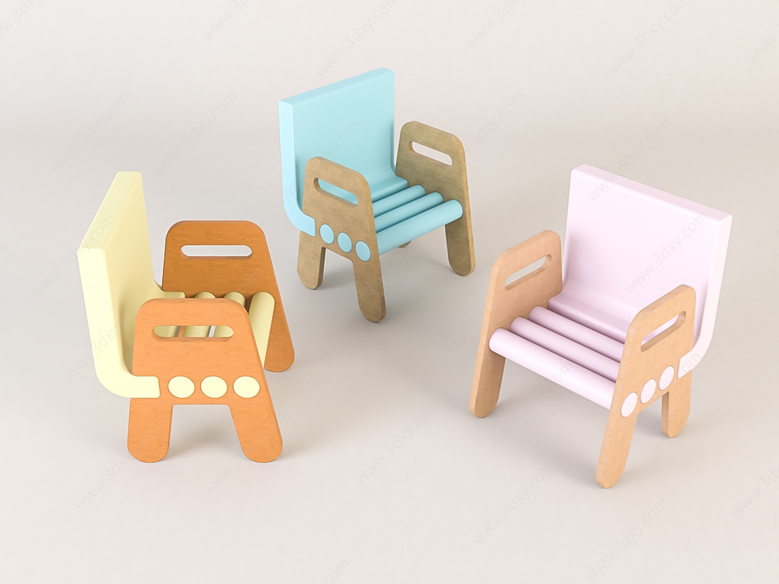 卡通儿童椅子3D模型
