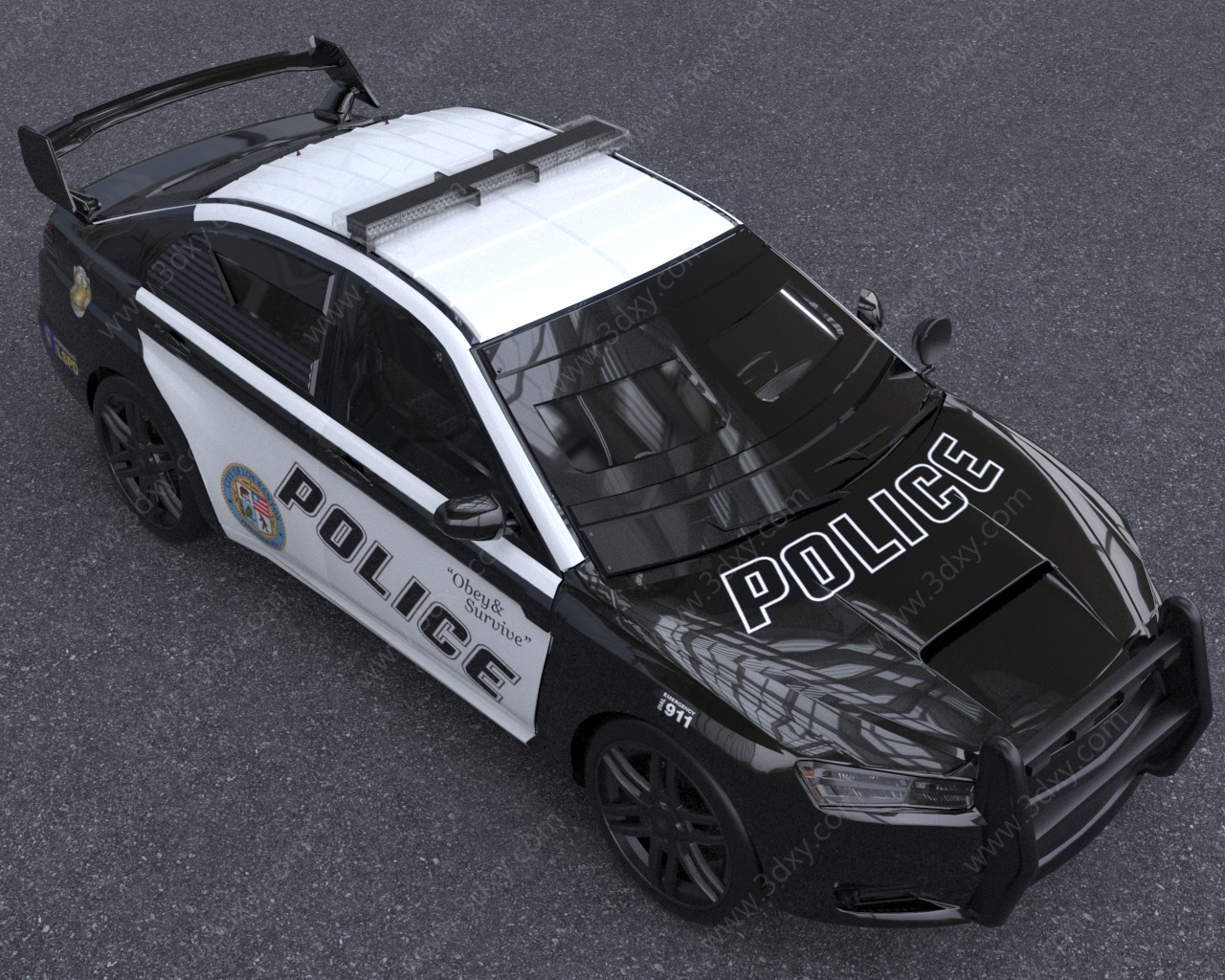 警车版本原型三菱汽车3D模型