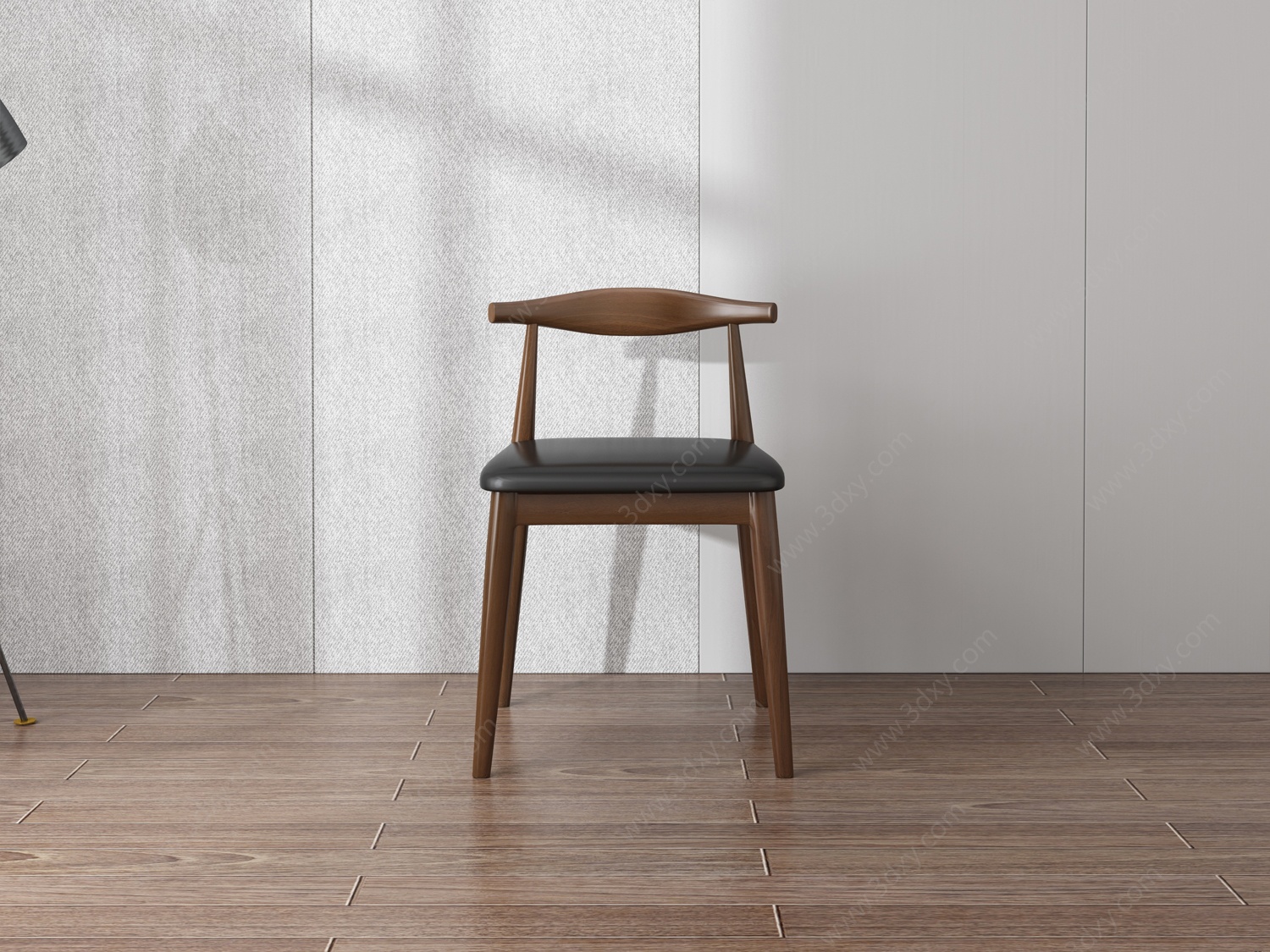 简约实木牛角餐椅椅3D模型