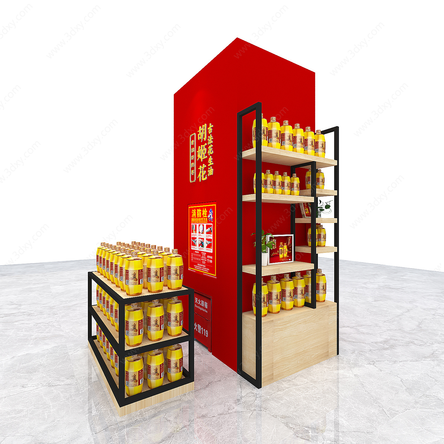 现代超市包柱3D模型
