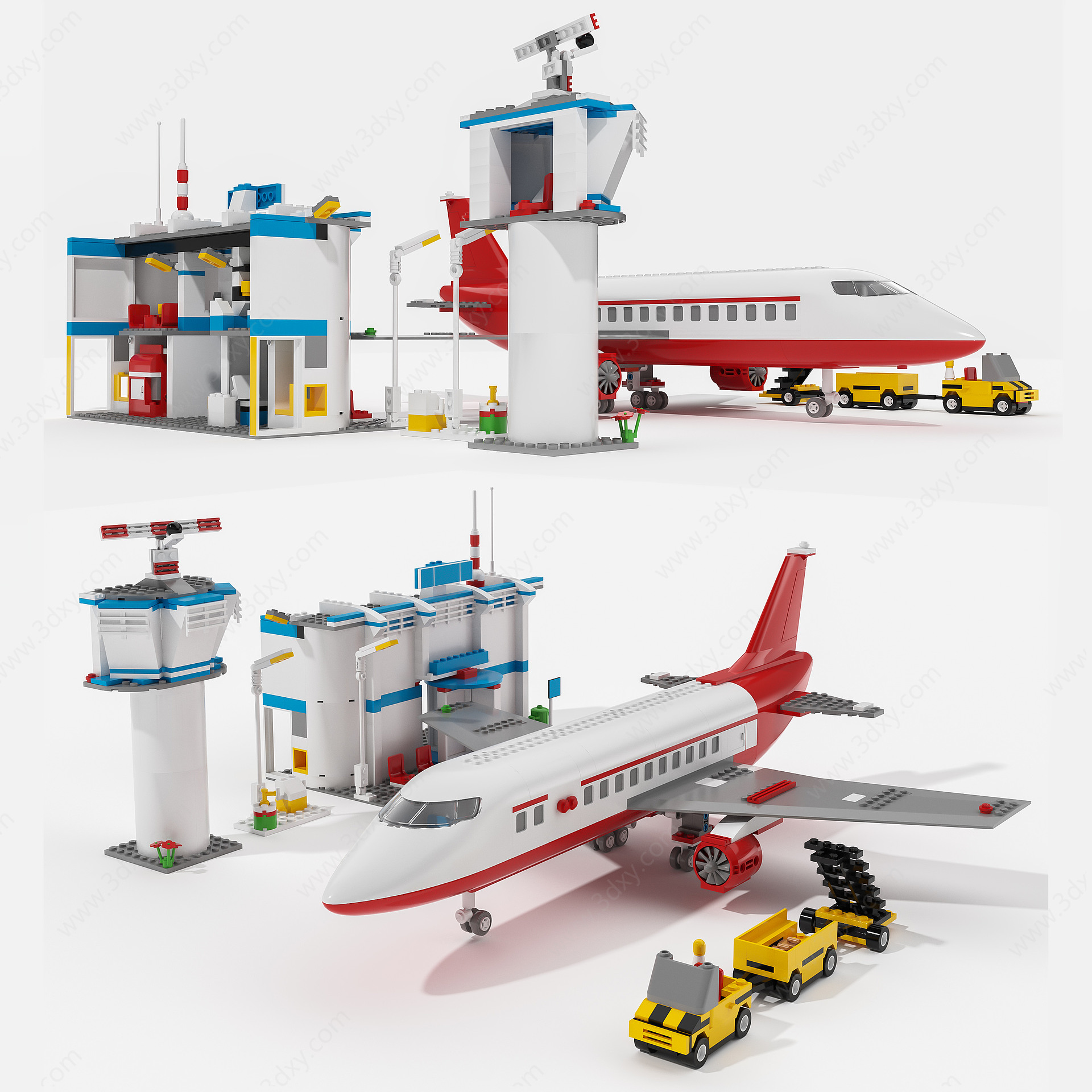 现代乐高城市飞机场3D模型