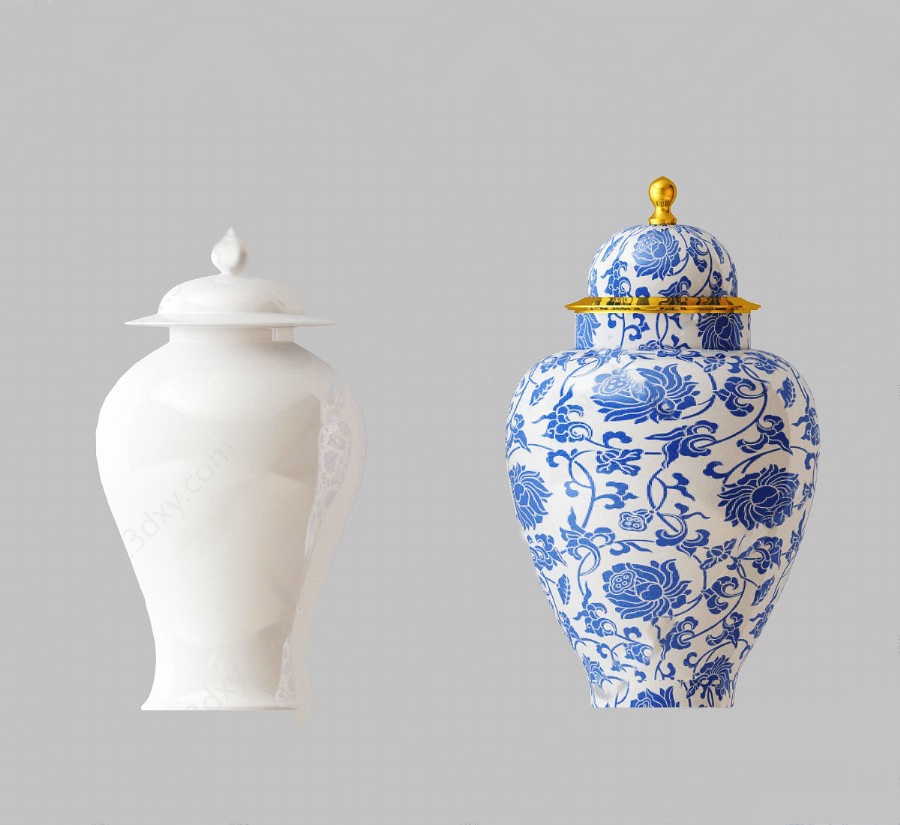 中式陶瓷器皿3D模型