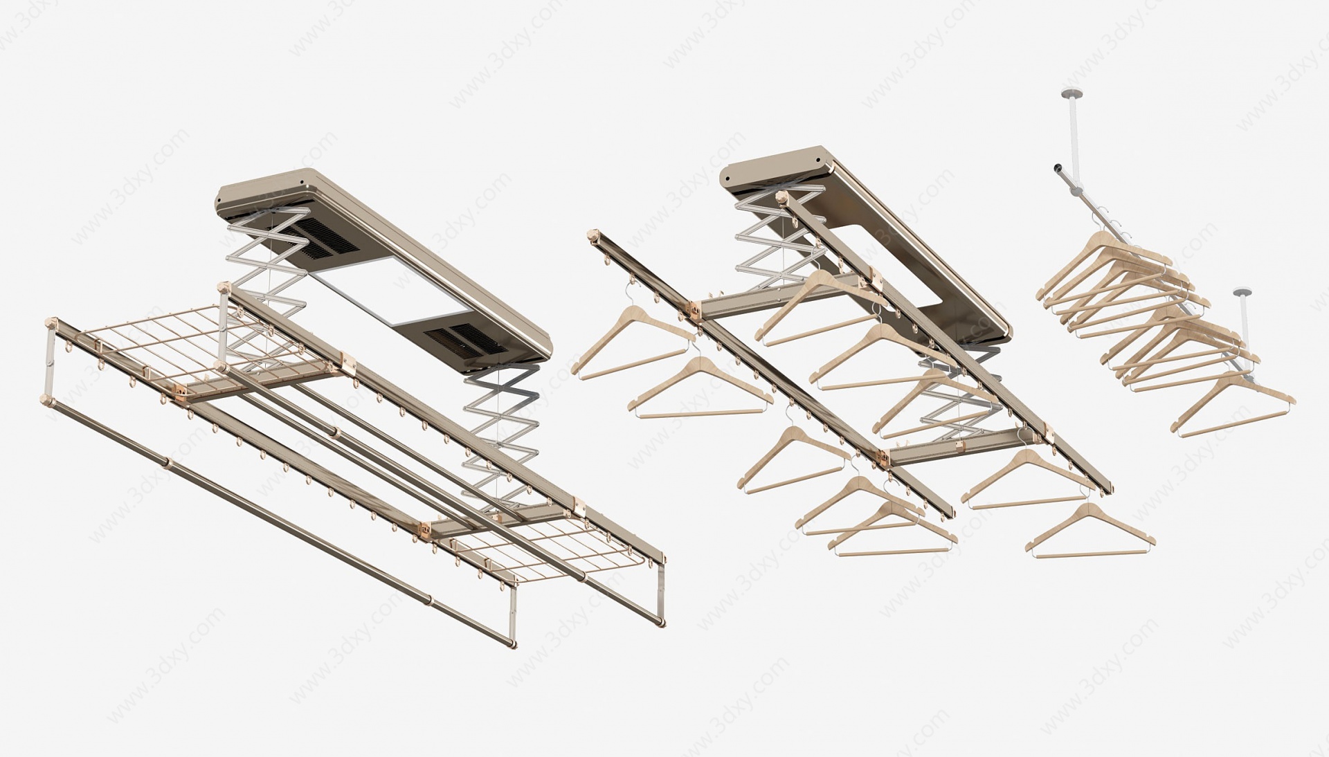 阳台晾衣架组合3D模型