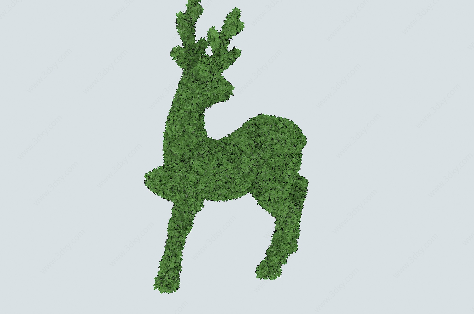 小鹿草雕绿雕3D模型