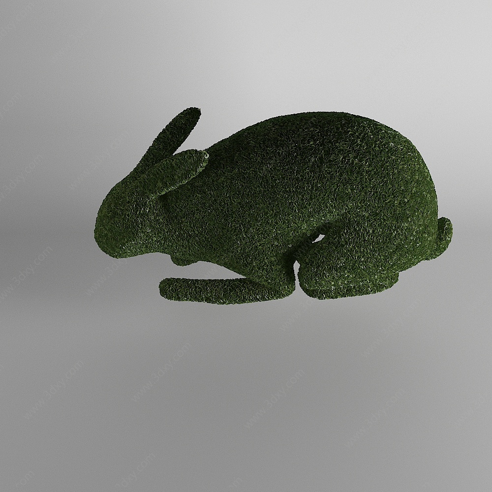 植物雕塑花雕兔子3D模型
