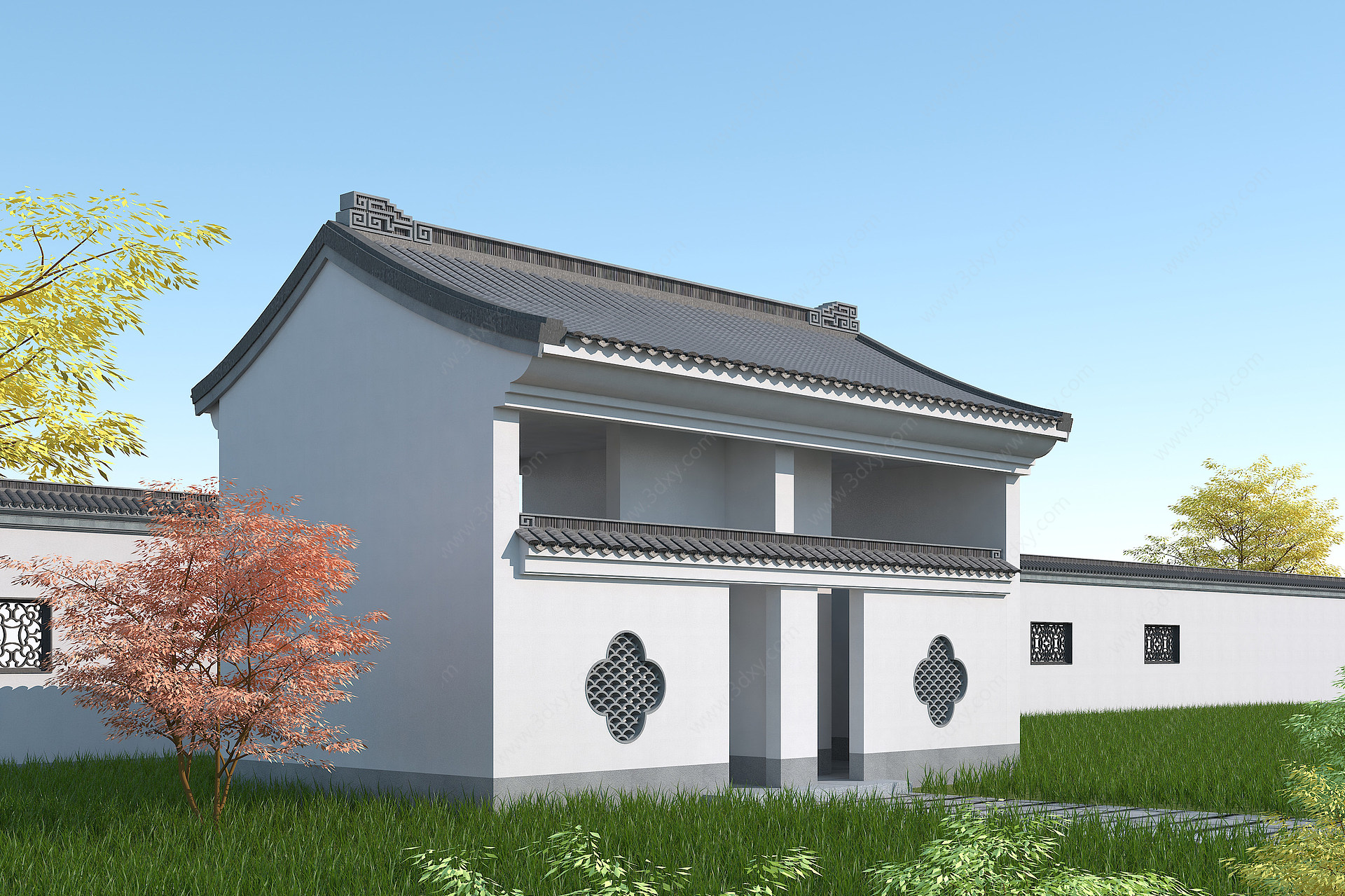 中式风格单体建筑古建公厕3D模型