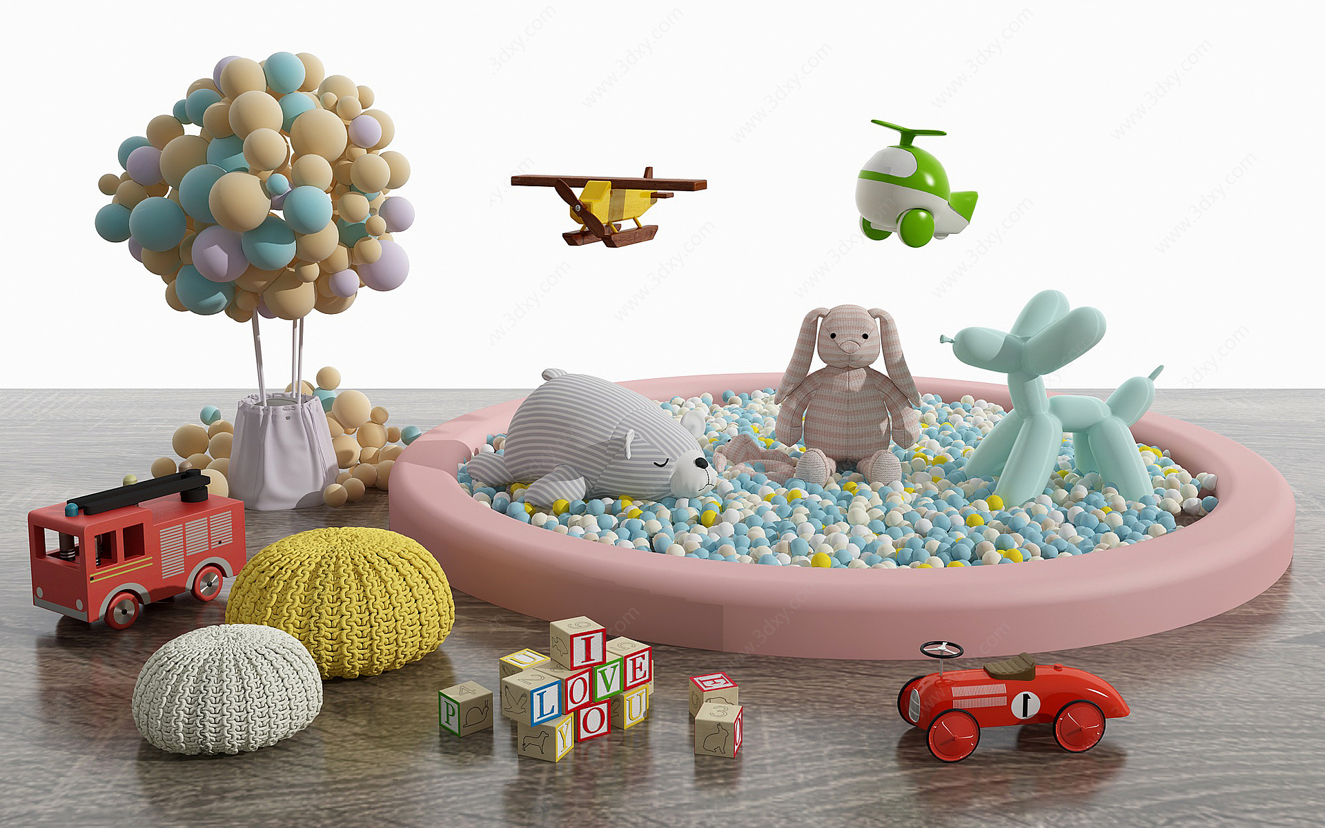 现代风格玩具儿童玩具气球3D模型