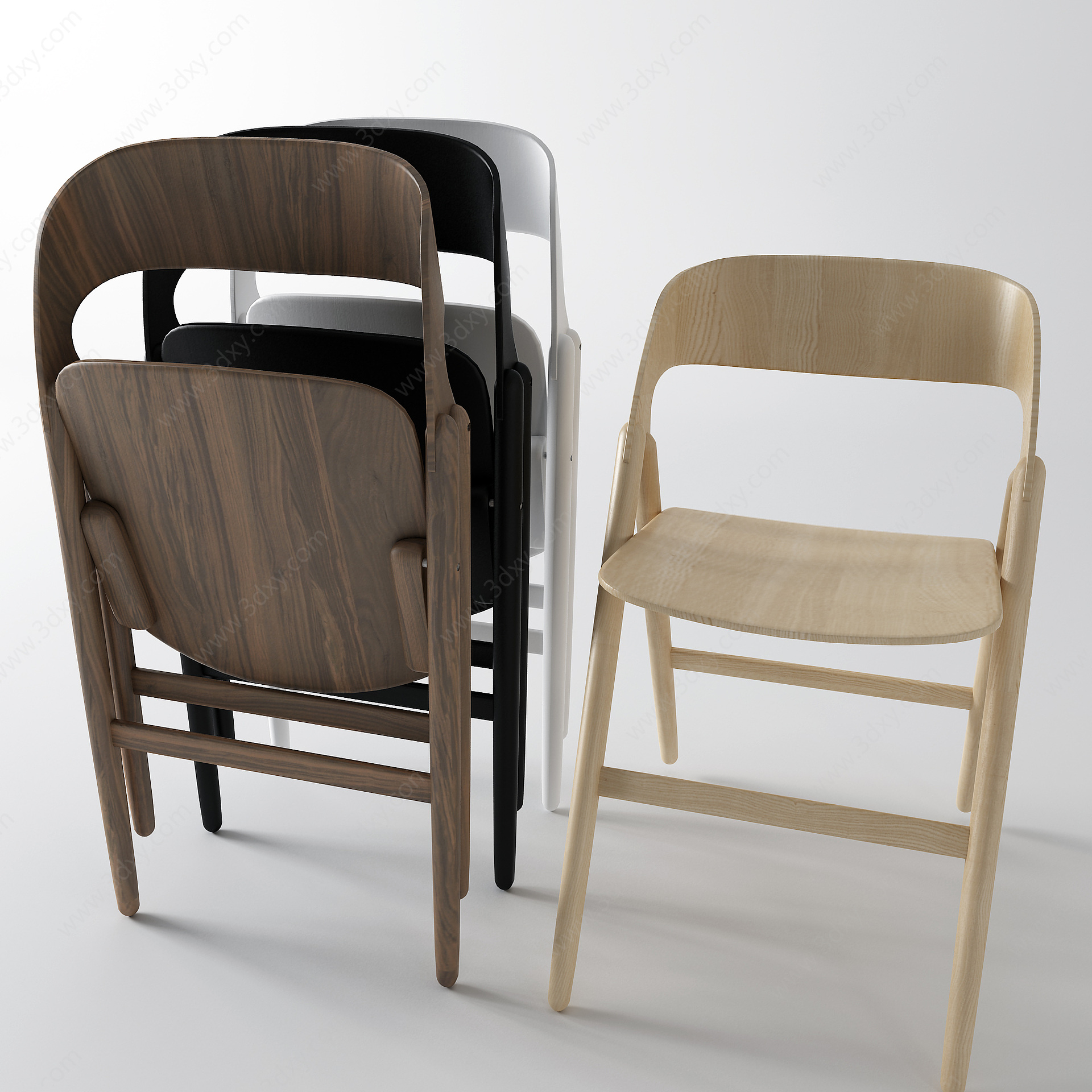现代单椅折叠椅3D模型