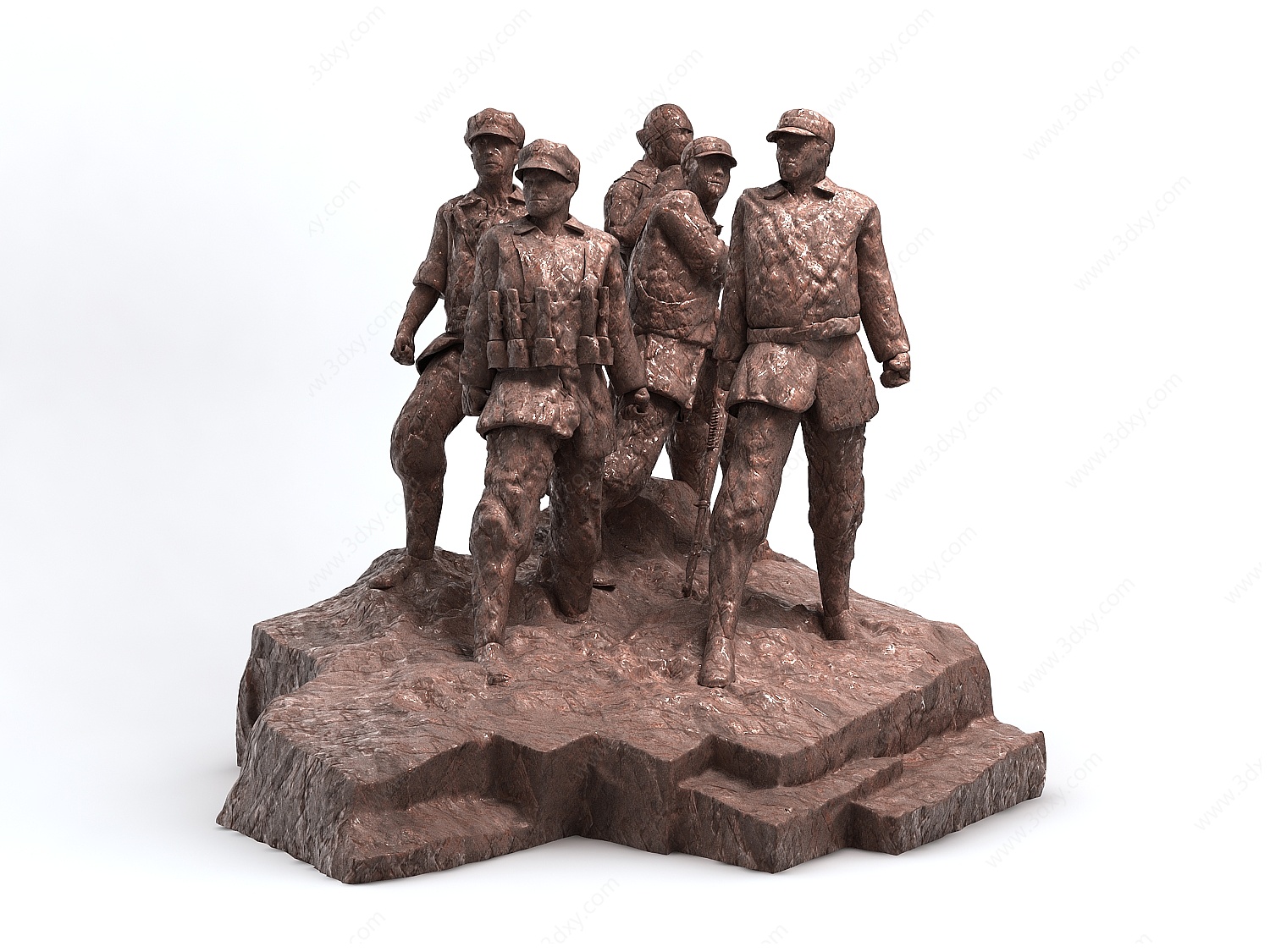 红军战士雕塑泥塑革命英雄3D模型