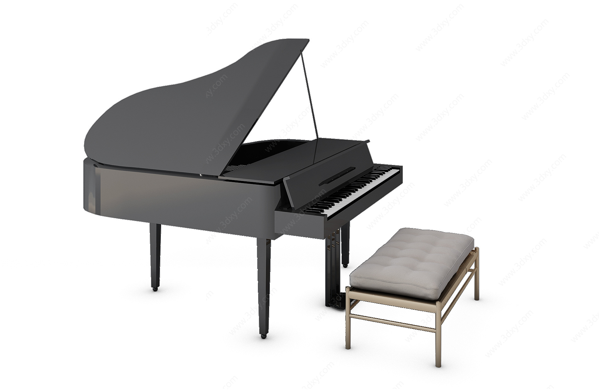 现代三角钢琴3D模型