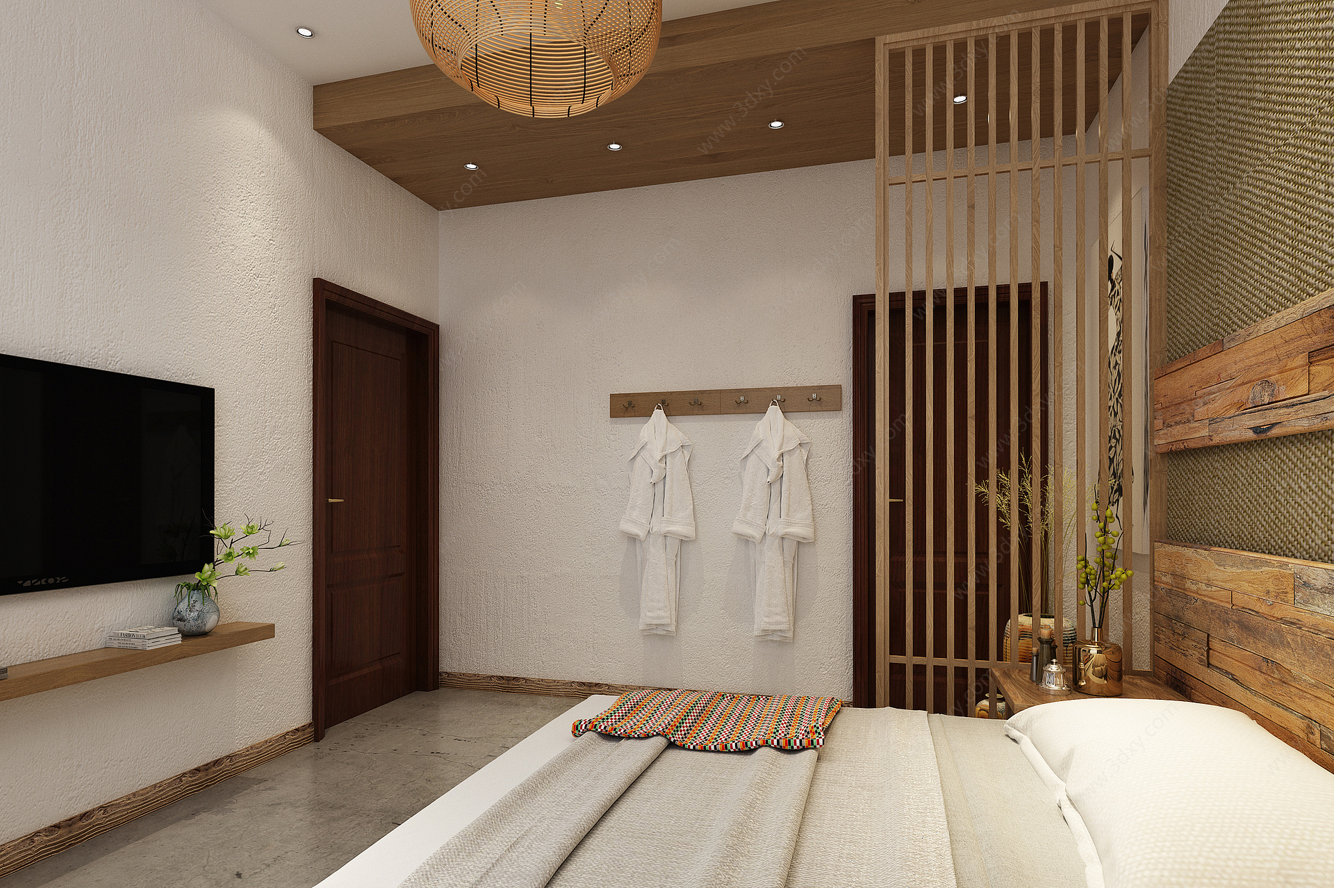 东南亚家居卧室3D模型