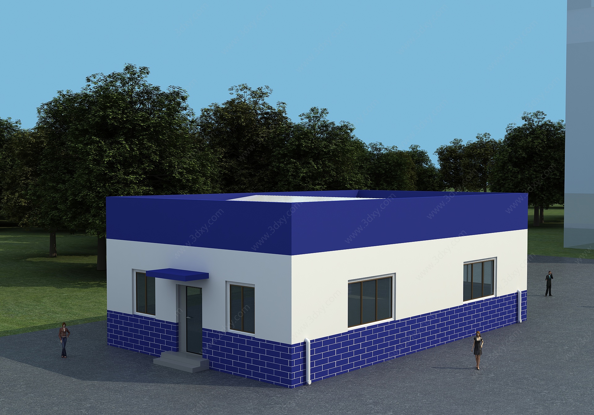 现代警务室厂房3D模型