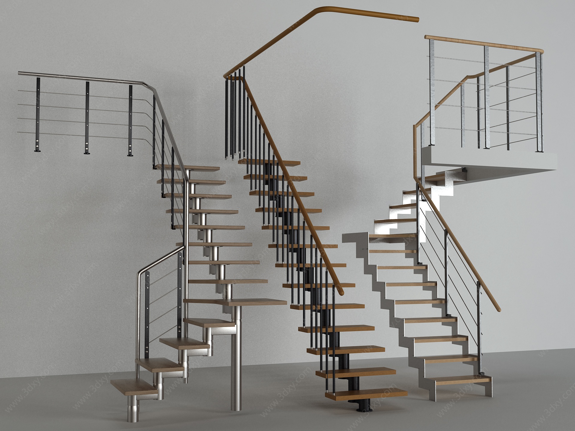 现代楼梯栏杆3D模型