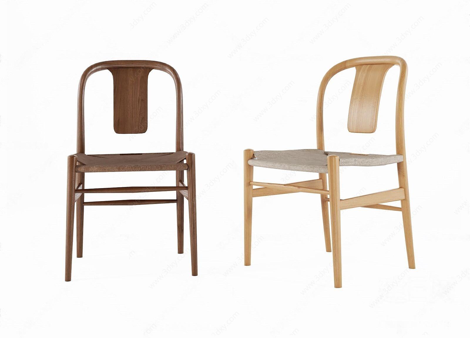 新中式单椅3D模型