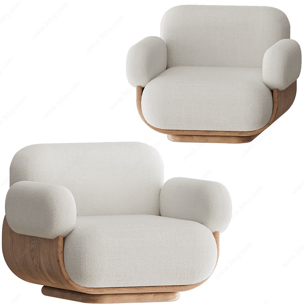 cannol现代休闲单人沙发3D模型