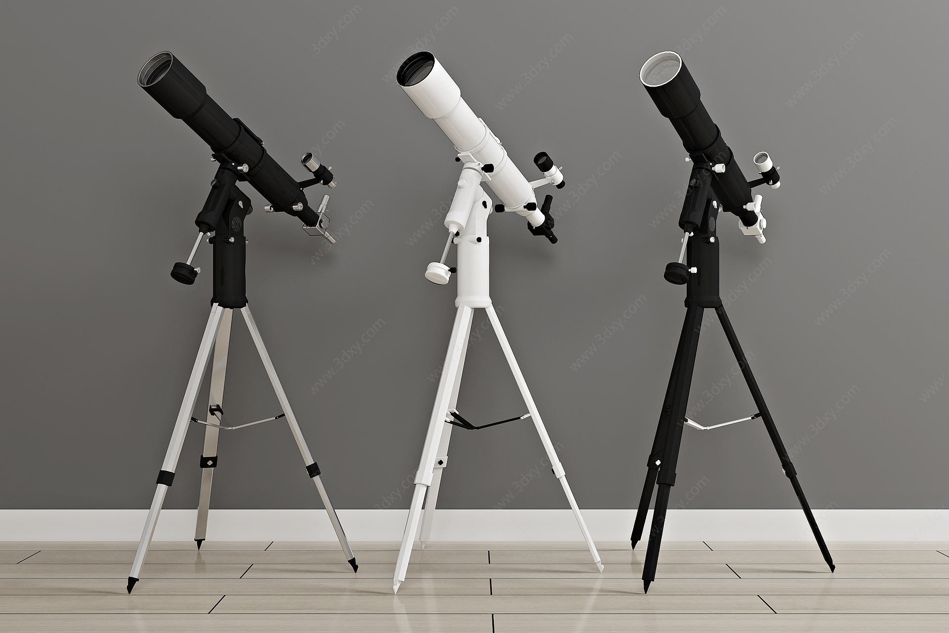 现代天文观星望远镜3D模型