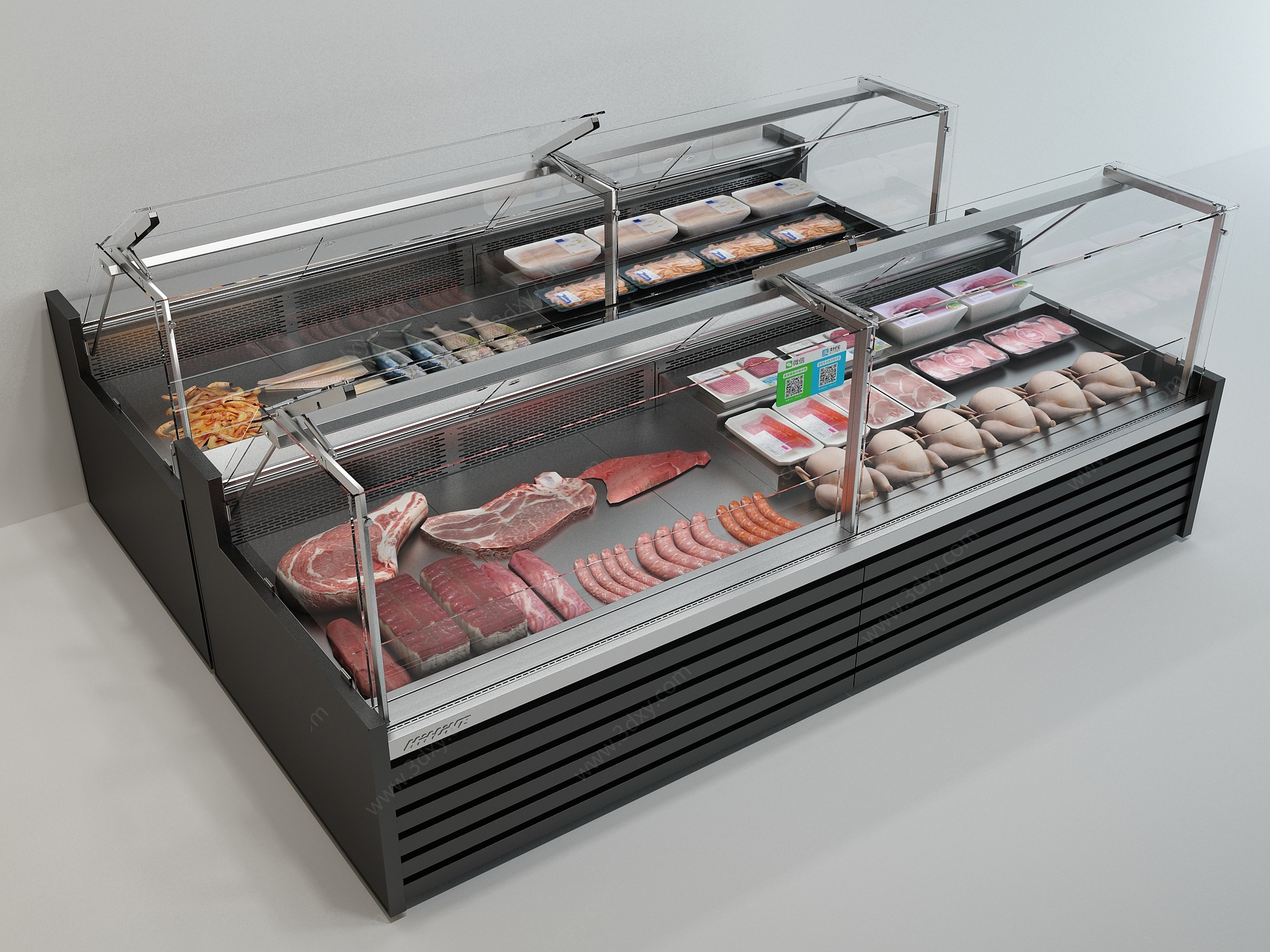 现代冰柜猪肉3D模型