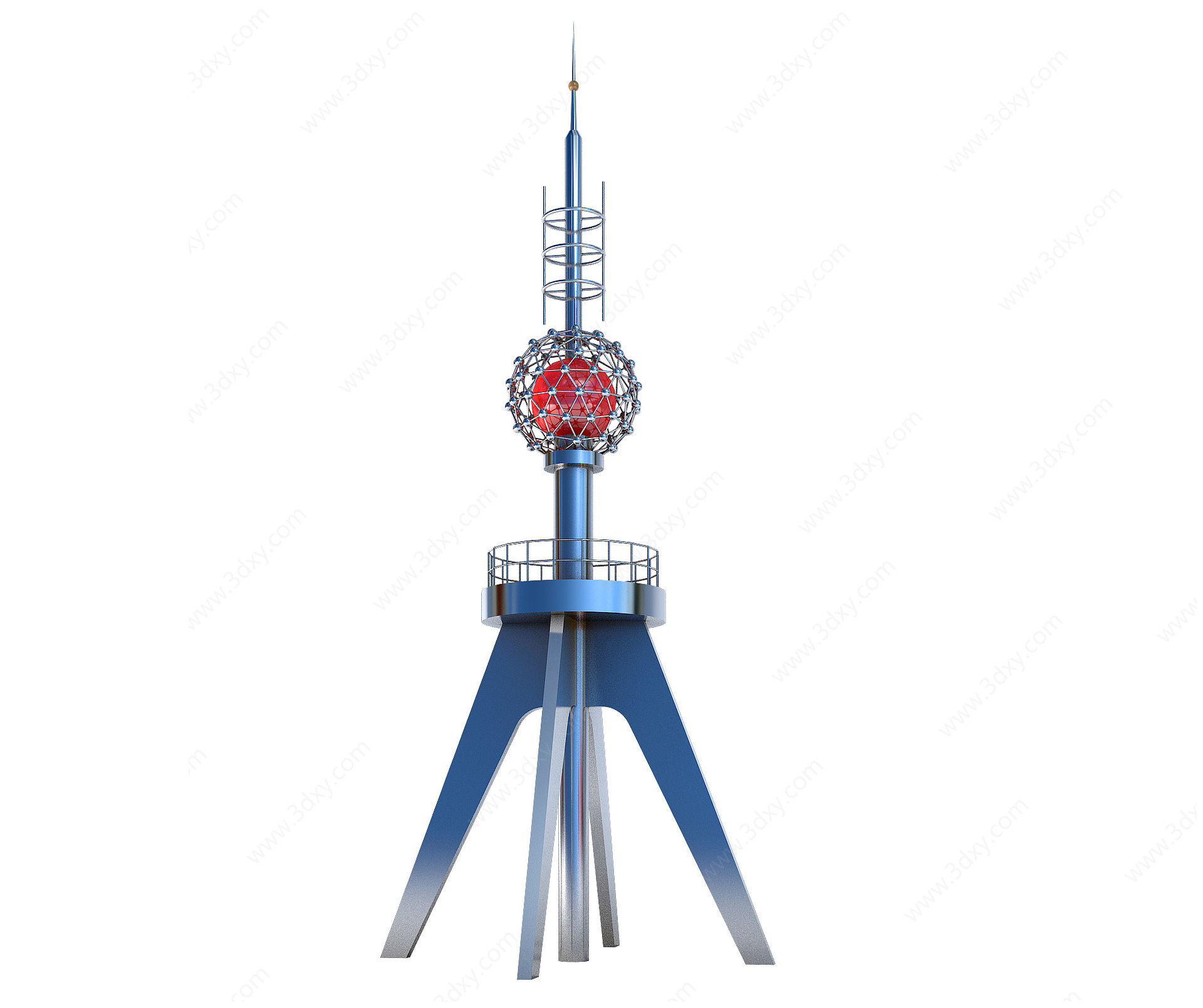 现代信号塔装饰塔通讯塔3D模型