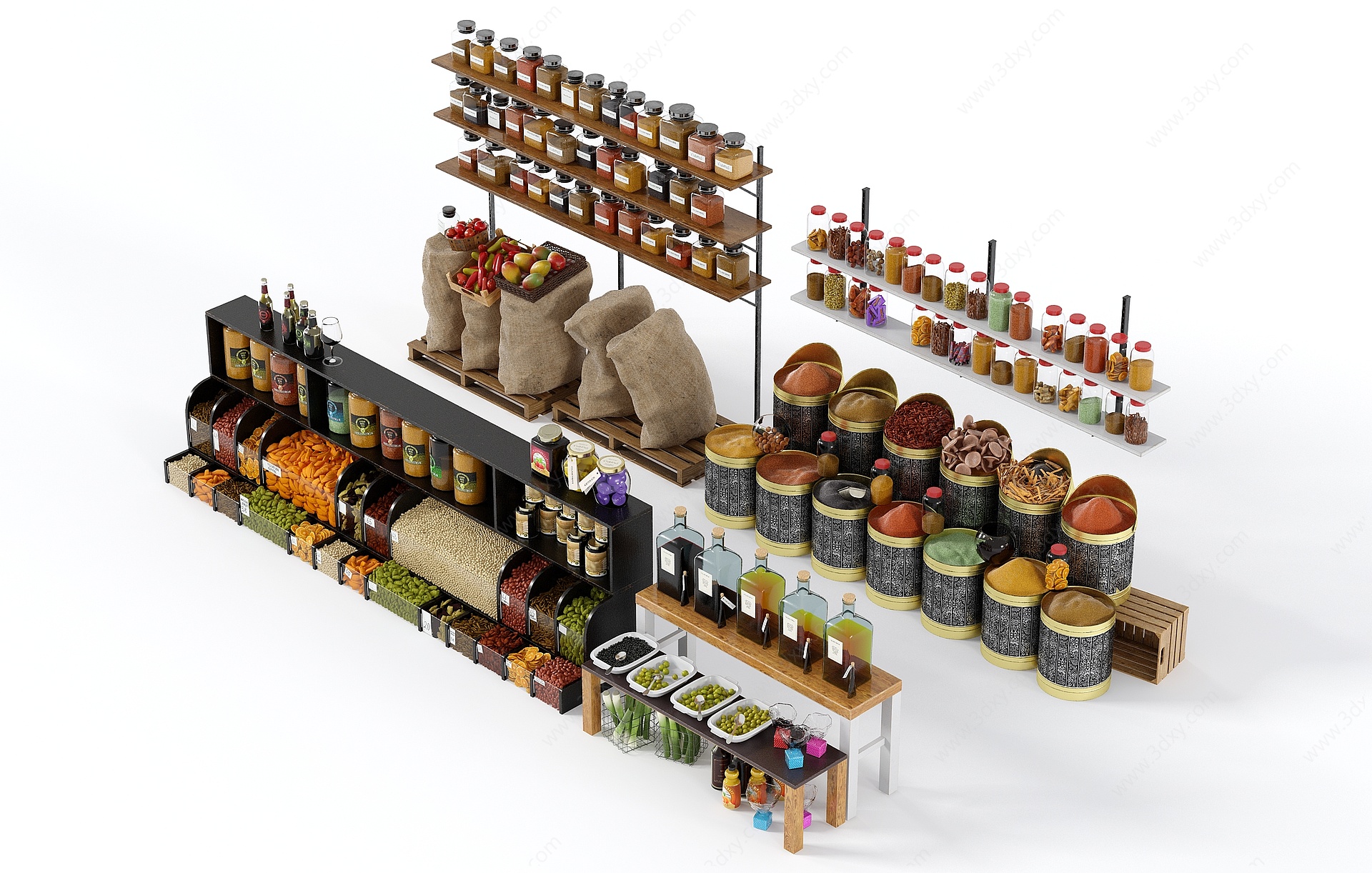 现代超市货架商场货架3D模型
