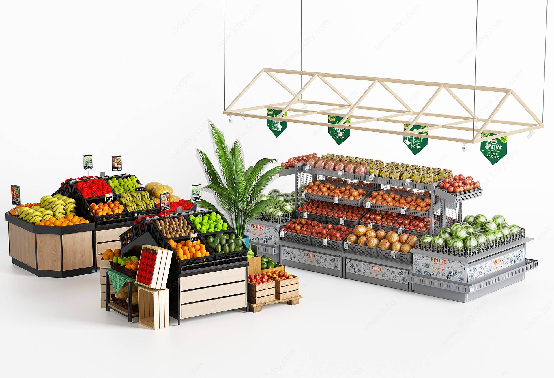 超市货架展架展柜3D模型