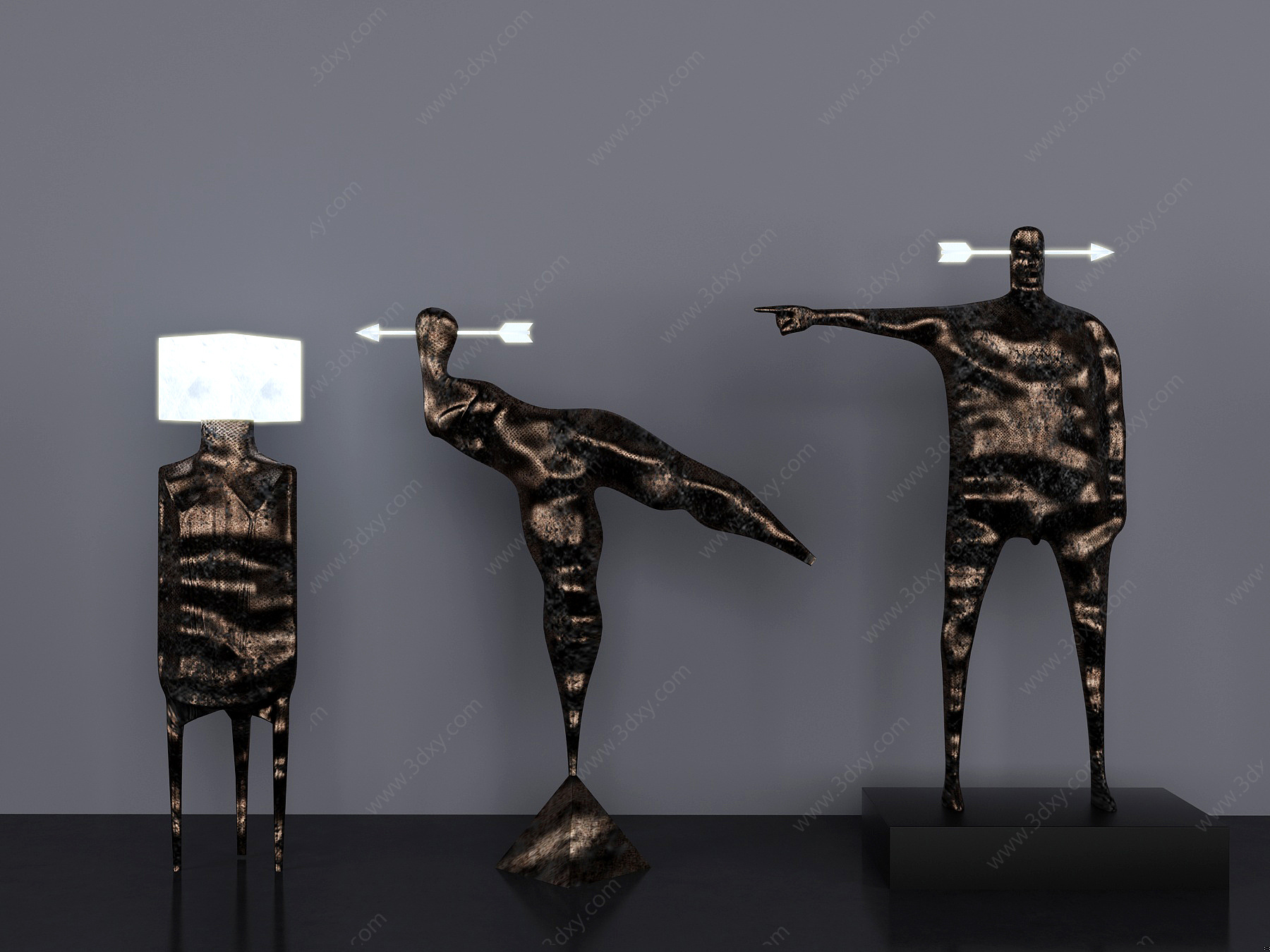 异形人物雕塑雕刻3D模型