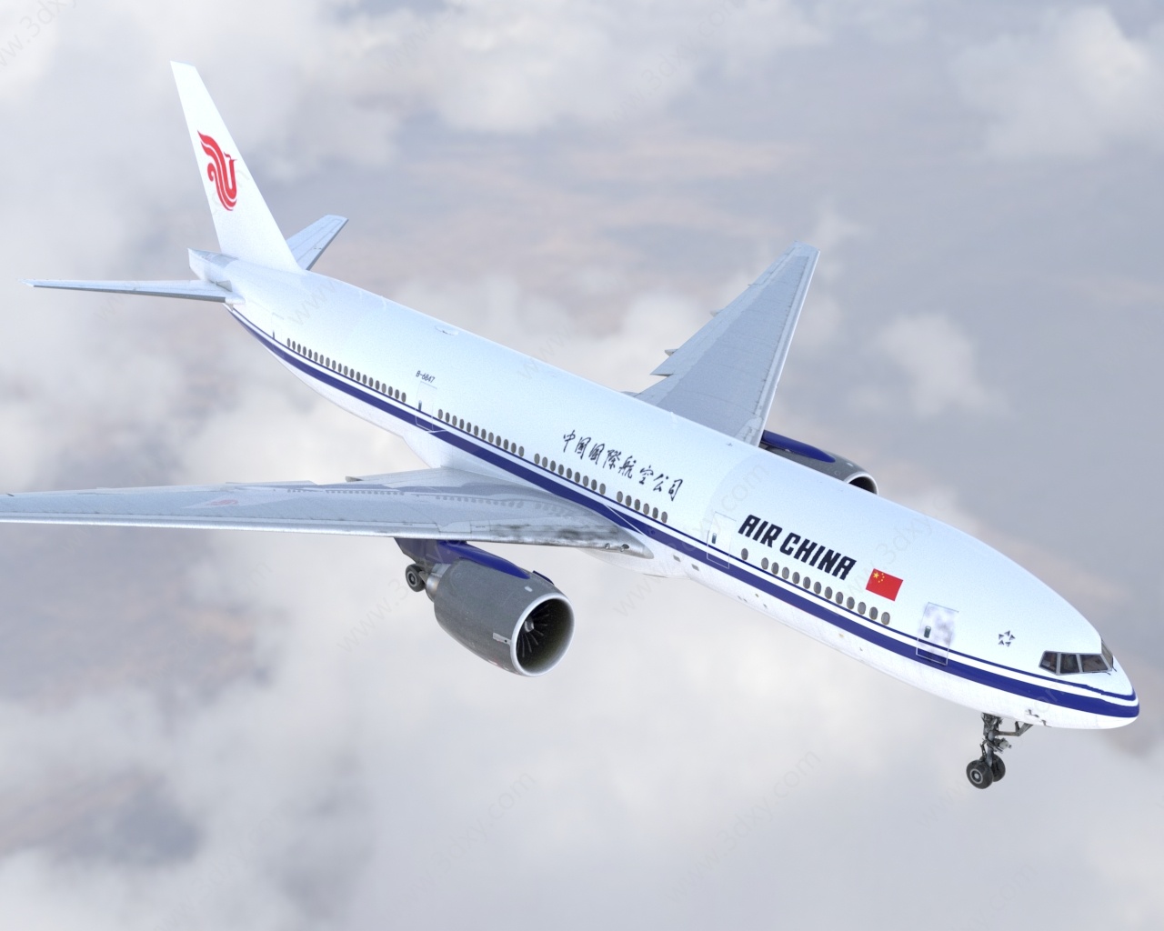 中国国际航空公司波音7773D模型