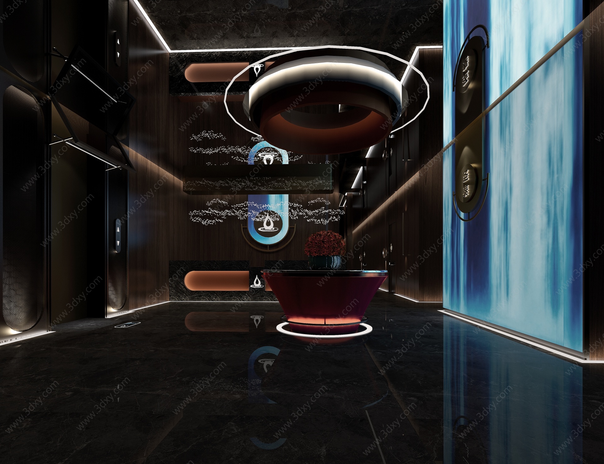 洗浴中心大厅3D模型