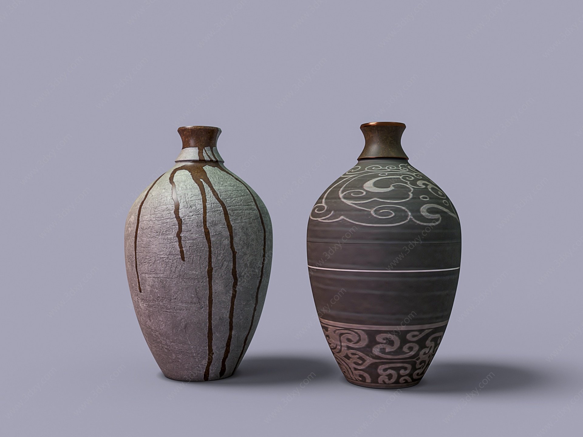 中式陶罐3D模型