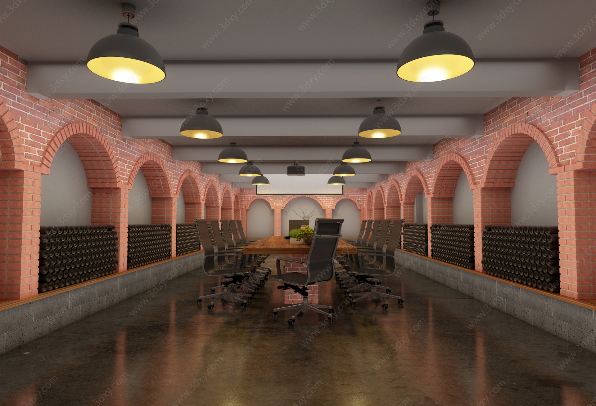 工业风地下室酒窖3D模型