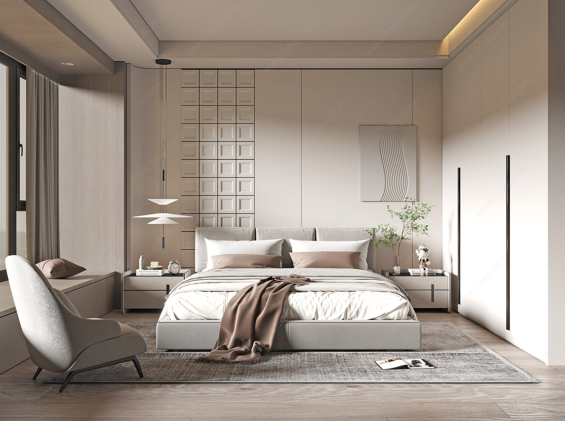 现代家居卧室3D模型