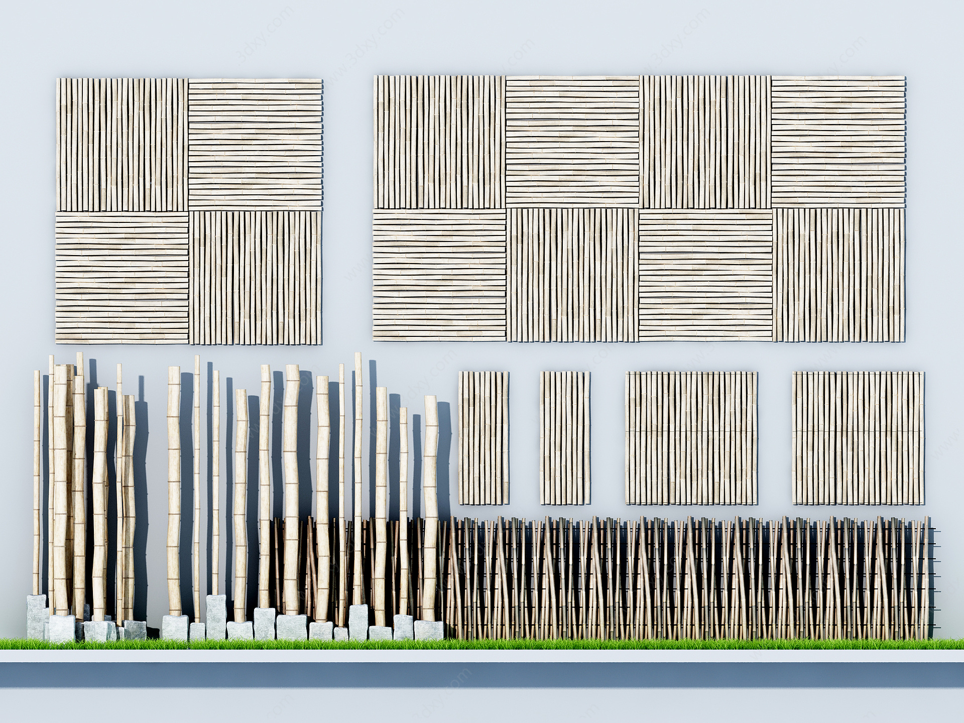 竹子围栏3D模型
