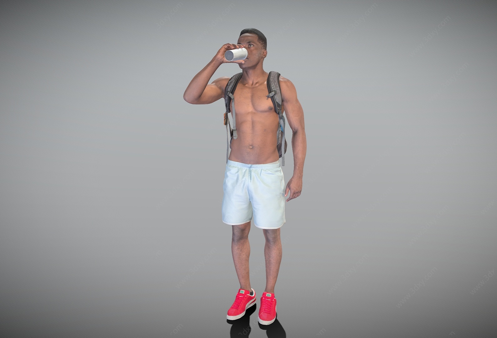 健身男人3D模型